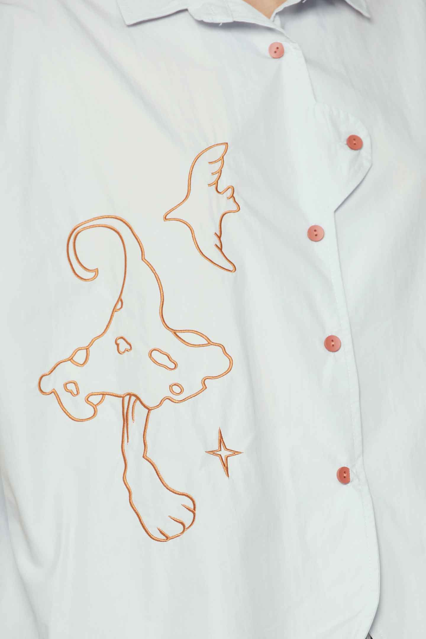 Mushroom Cutie Embroidered Top