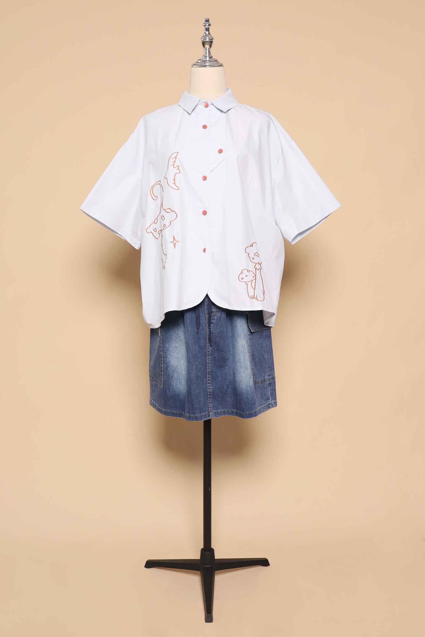 PO - Mushroom Cutie Embroidered Top