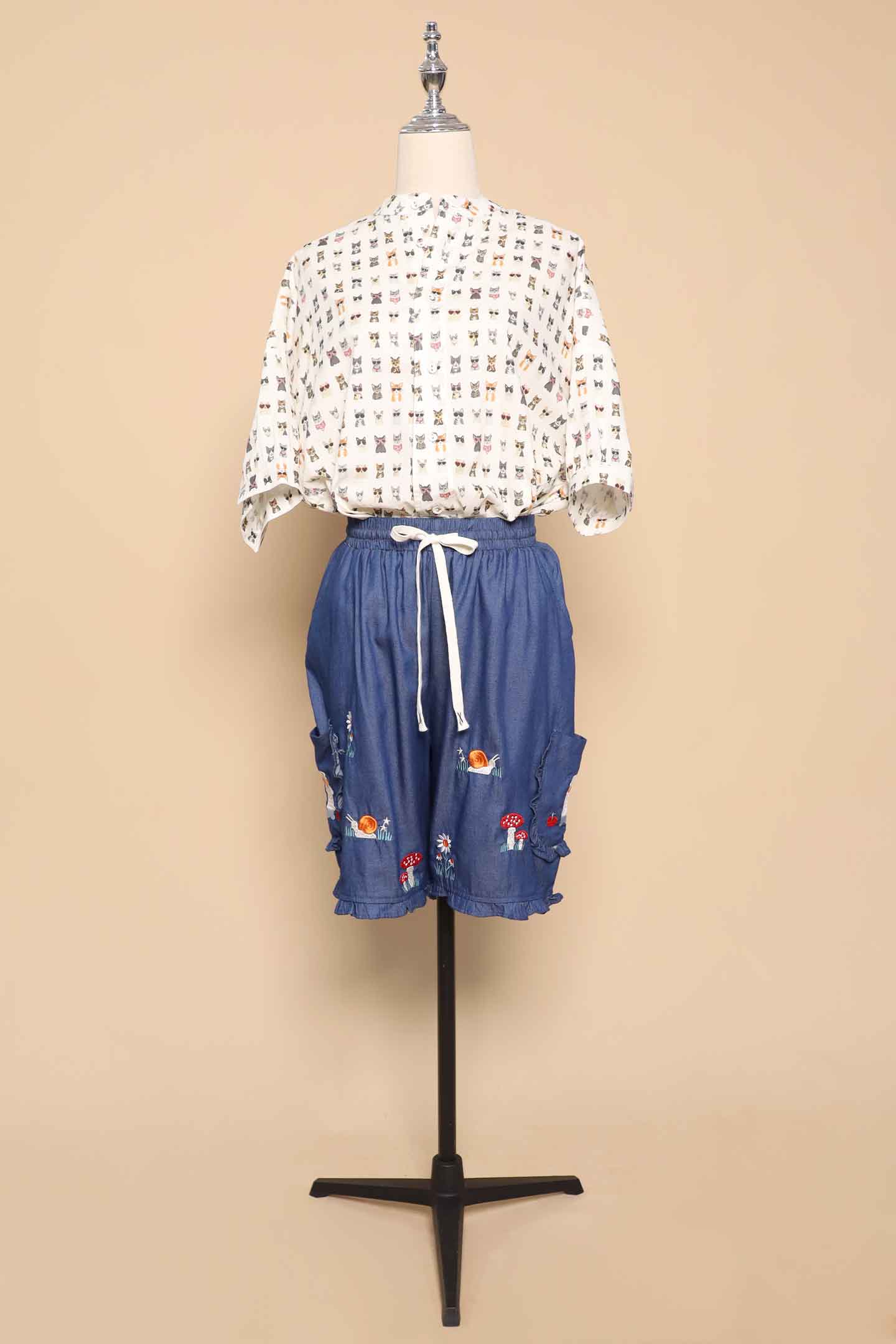 PO - Mushroom Land Denim Shorts