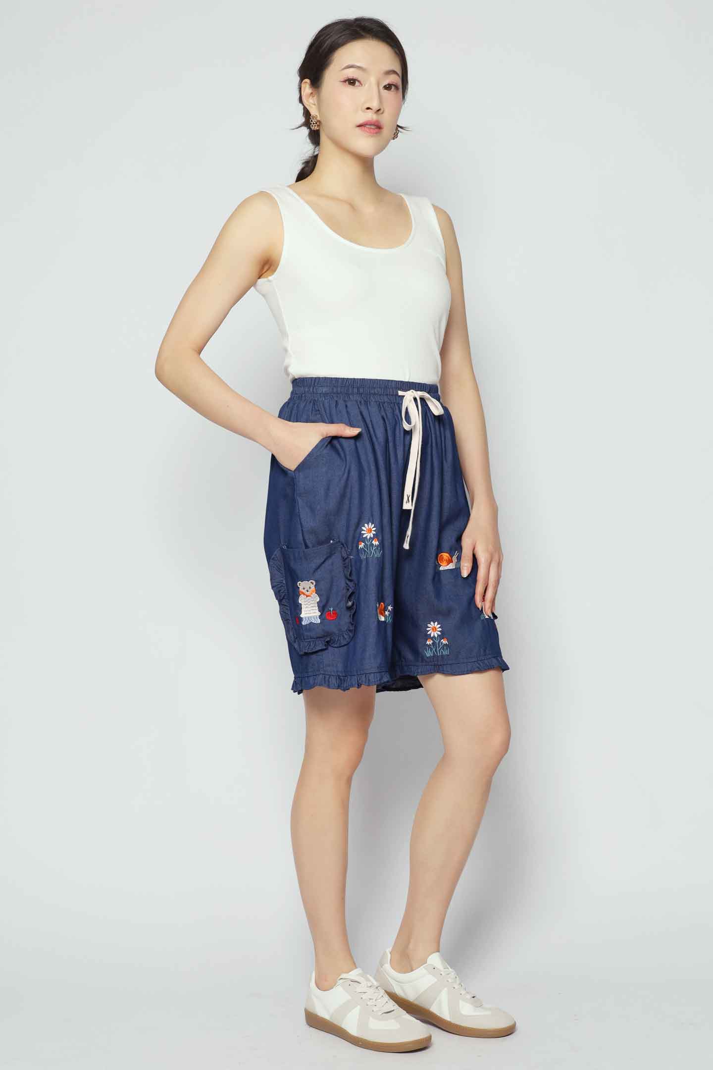 Mushroom Land Denim Shorts