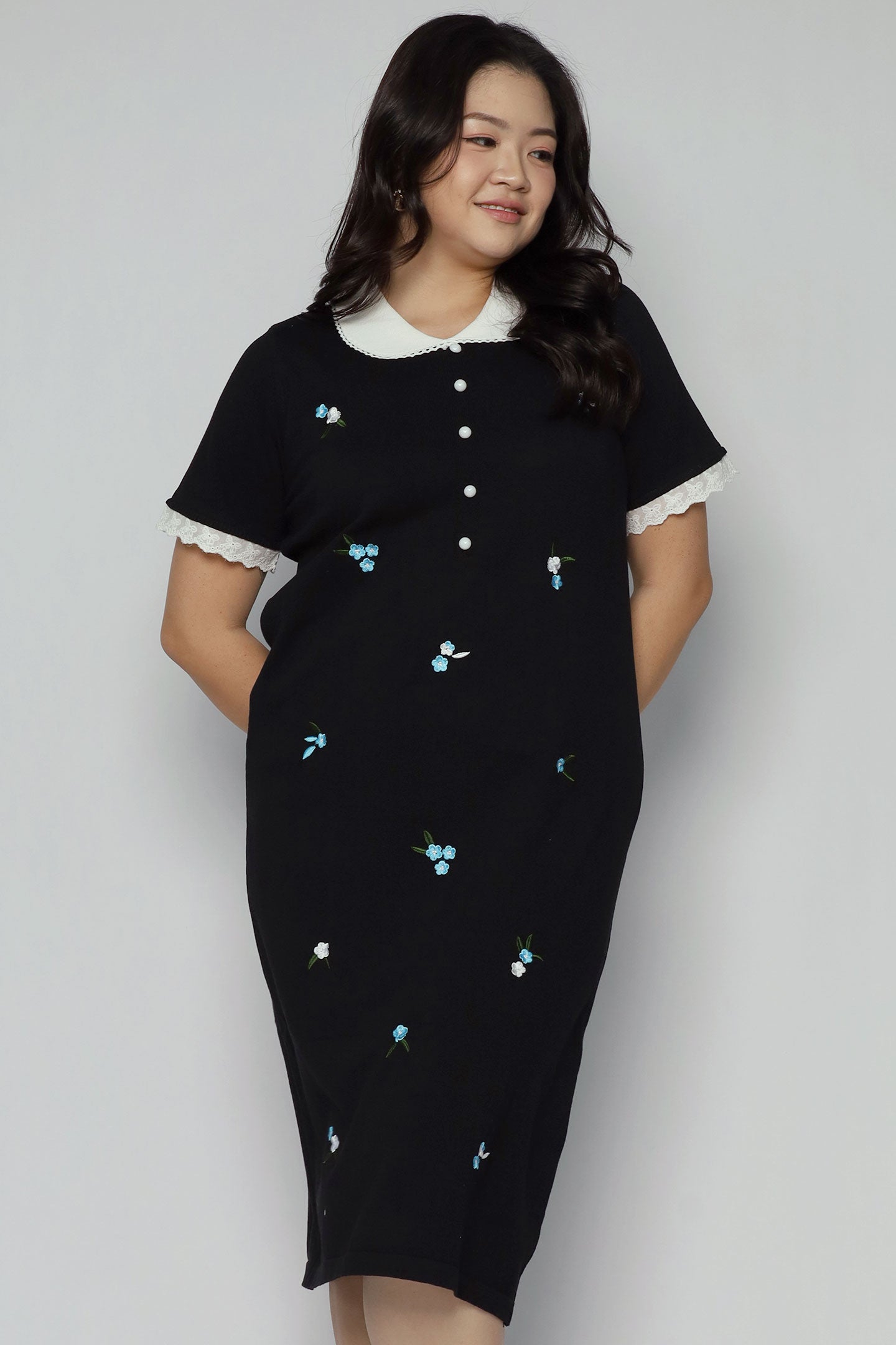 Mylene Floral Lace Knit Dress