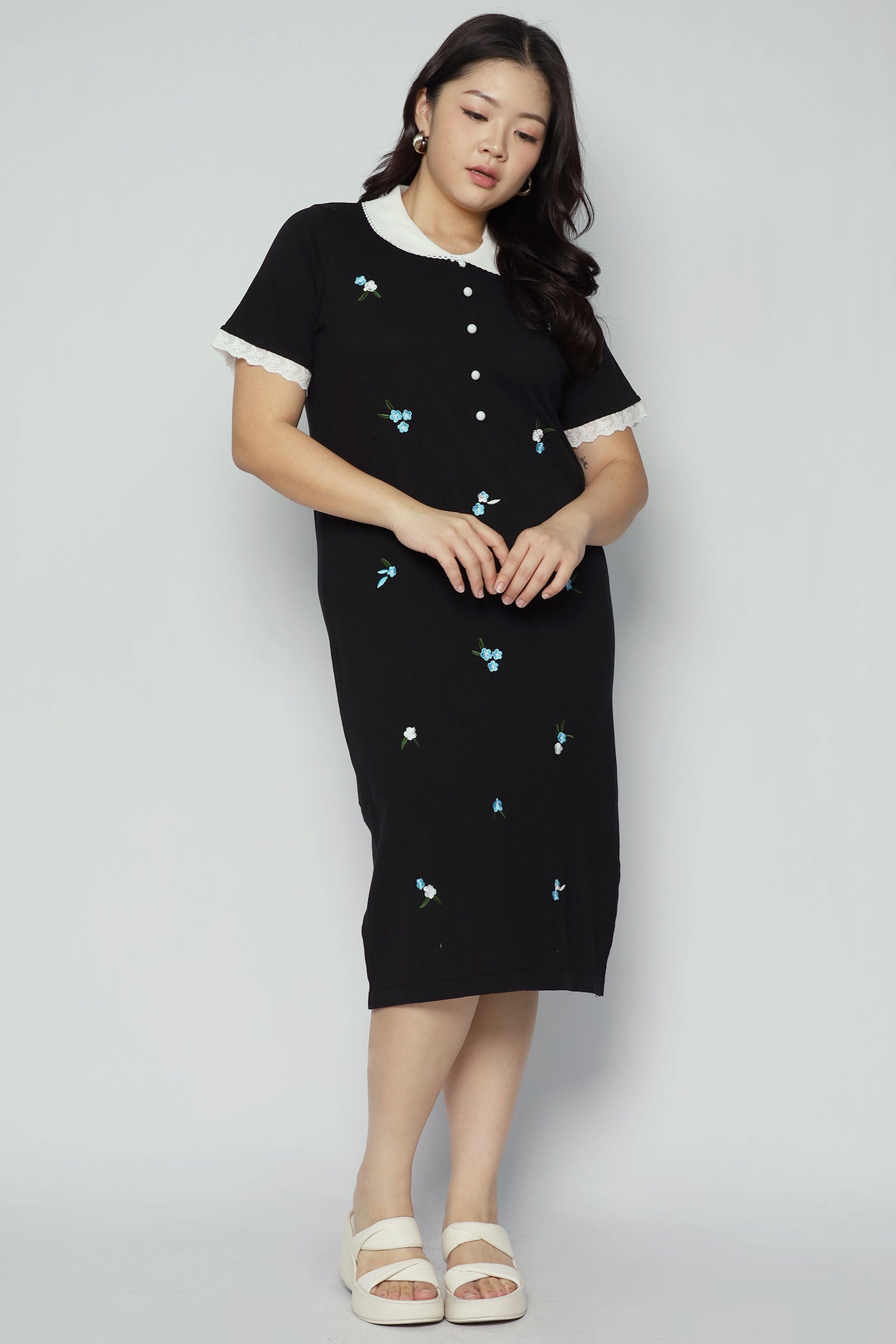 Mylene Floral Lace Knit Dress