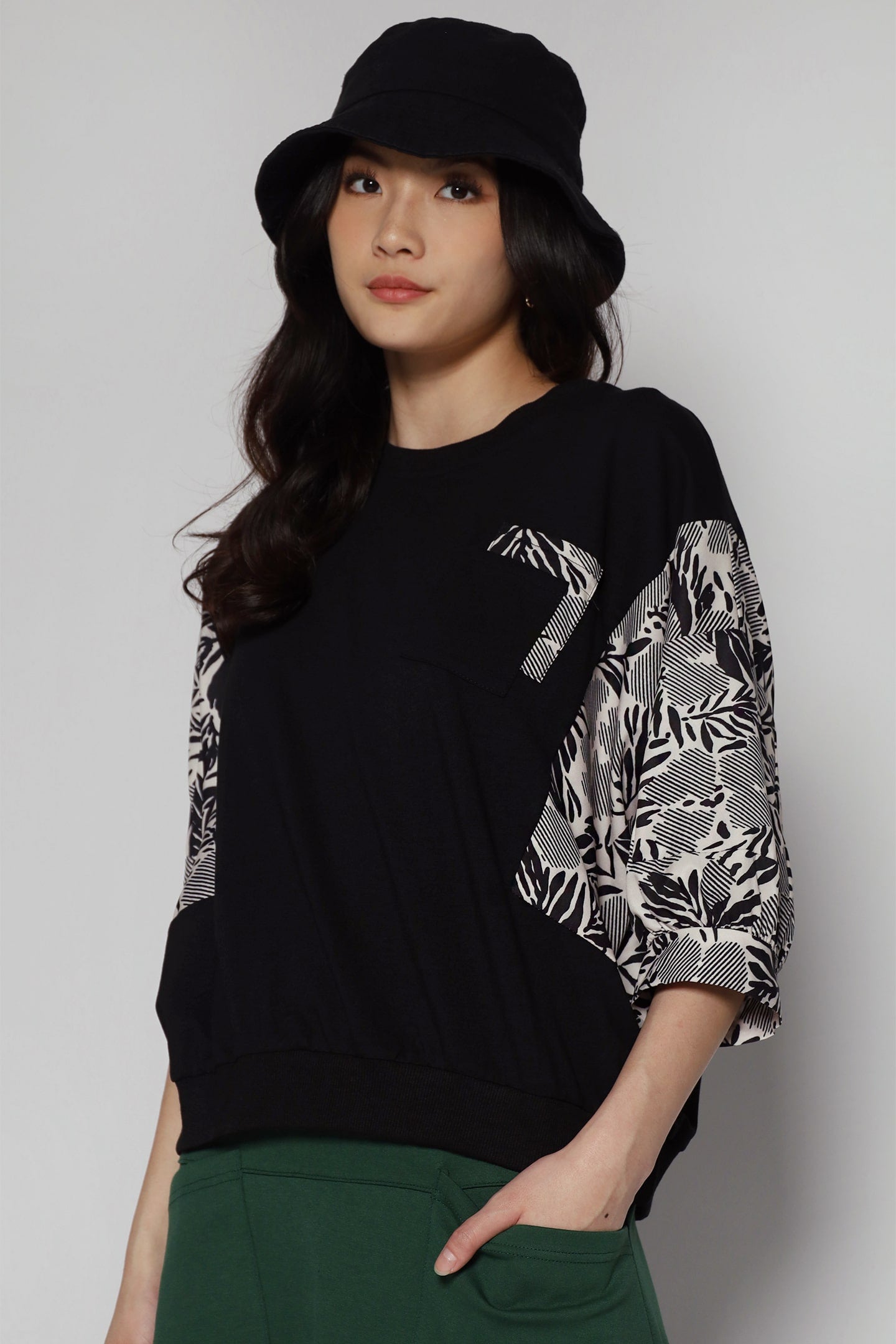 Nana Top in Abstract Leaf