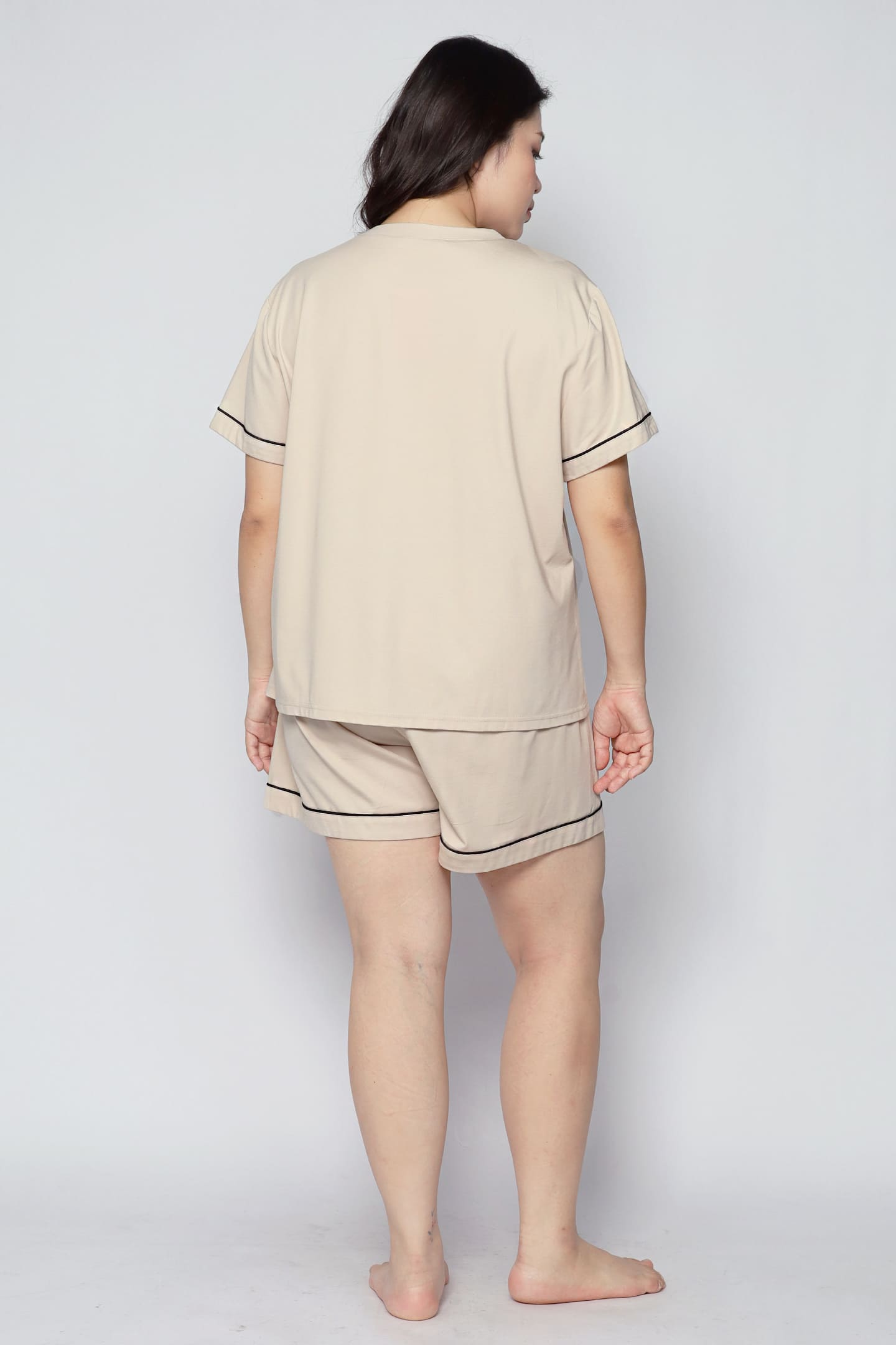 TENCEL - Nap Queen Pyjamas Shorts Set in Cookies Cream