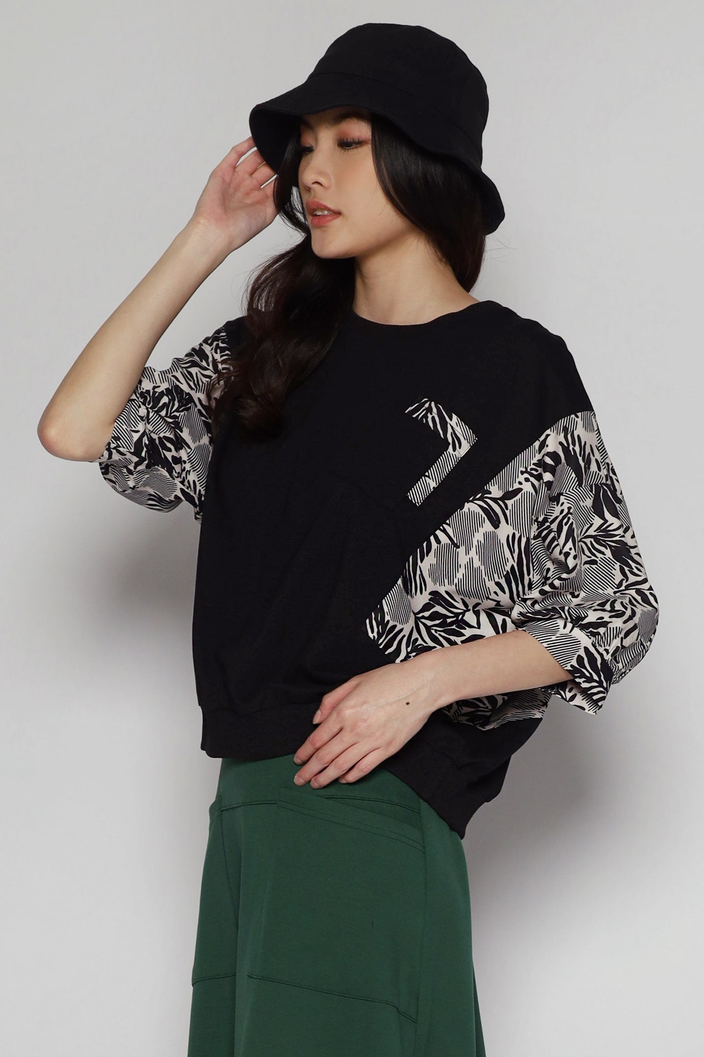 Nana Top in Abstract Leaf