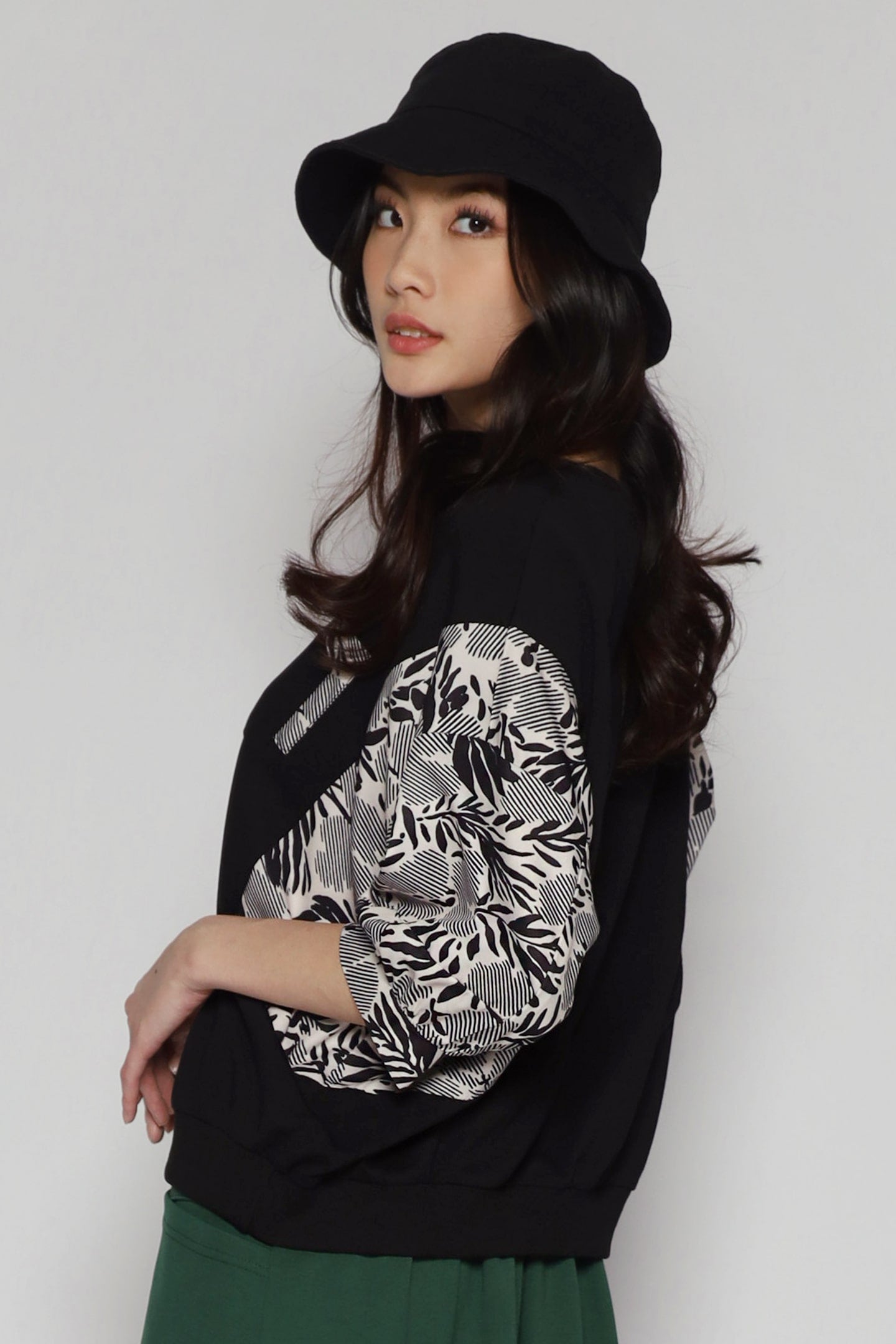 Nana Top in Abstract Leaf