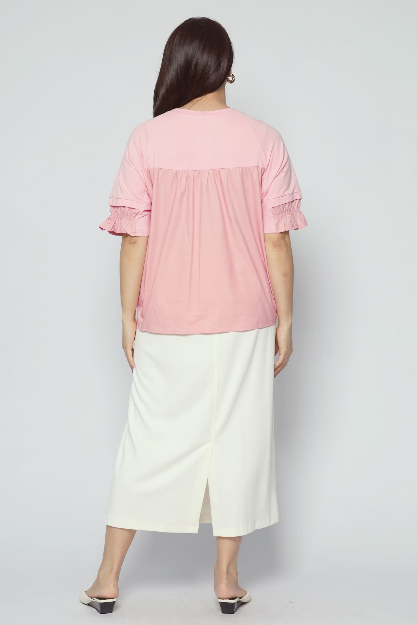 Backorders Easy By TE - Nolan Frill Top in Pink