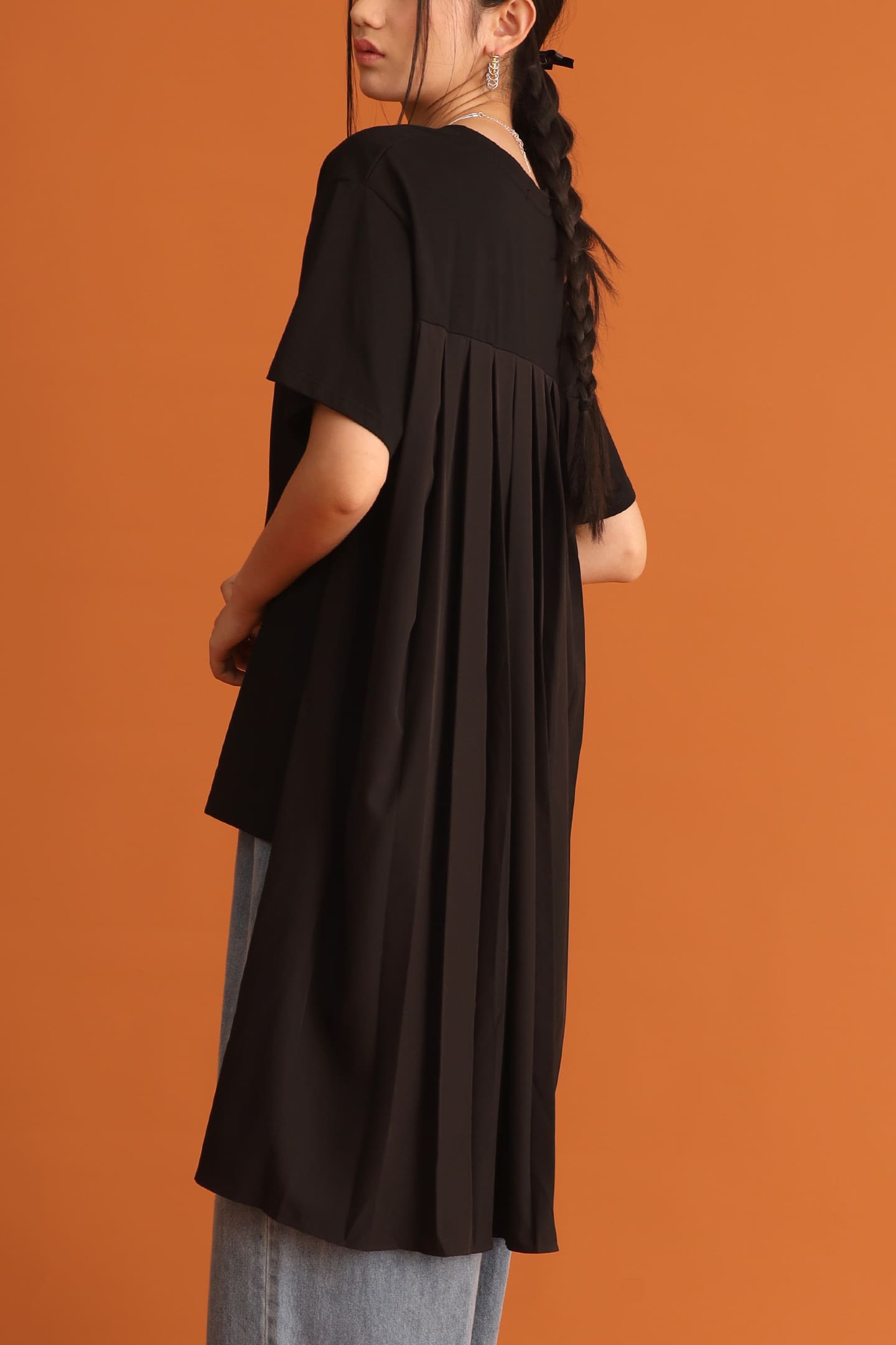 CHOSEN - Odin Back Pleated Top in Black