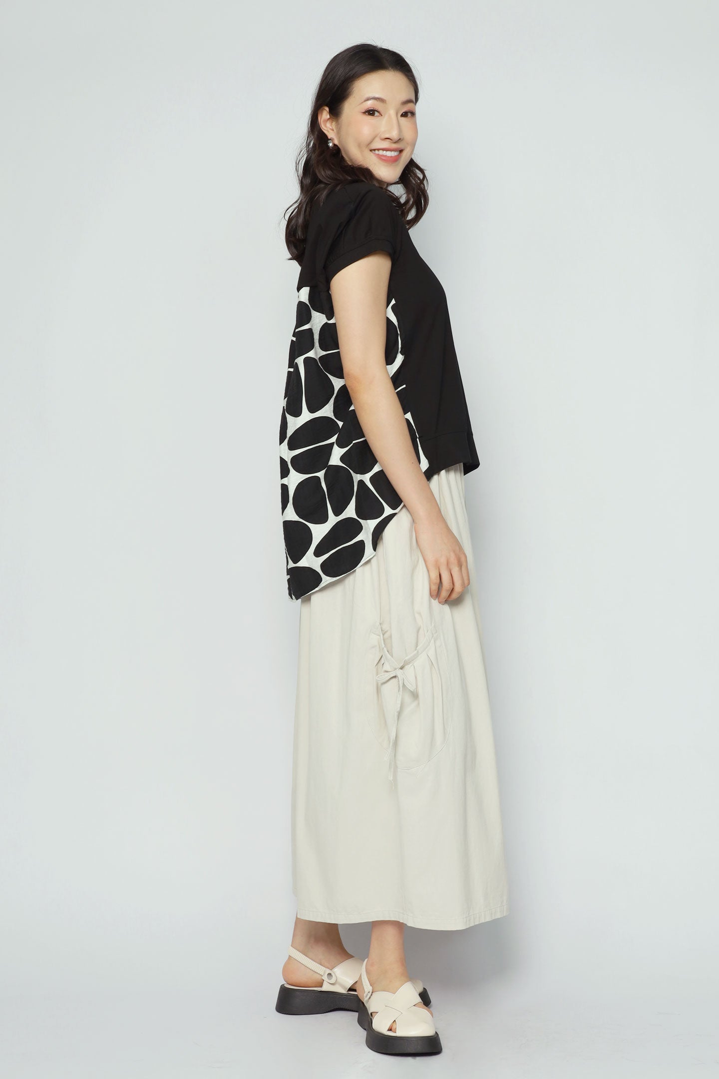 Padma Polkadot Top in Black