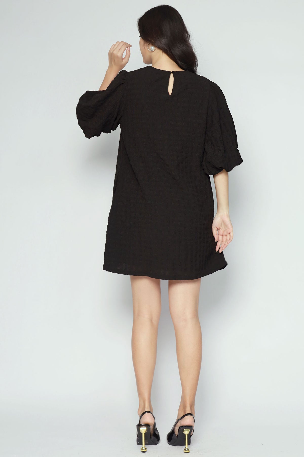 Pam Dress in Black Textured