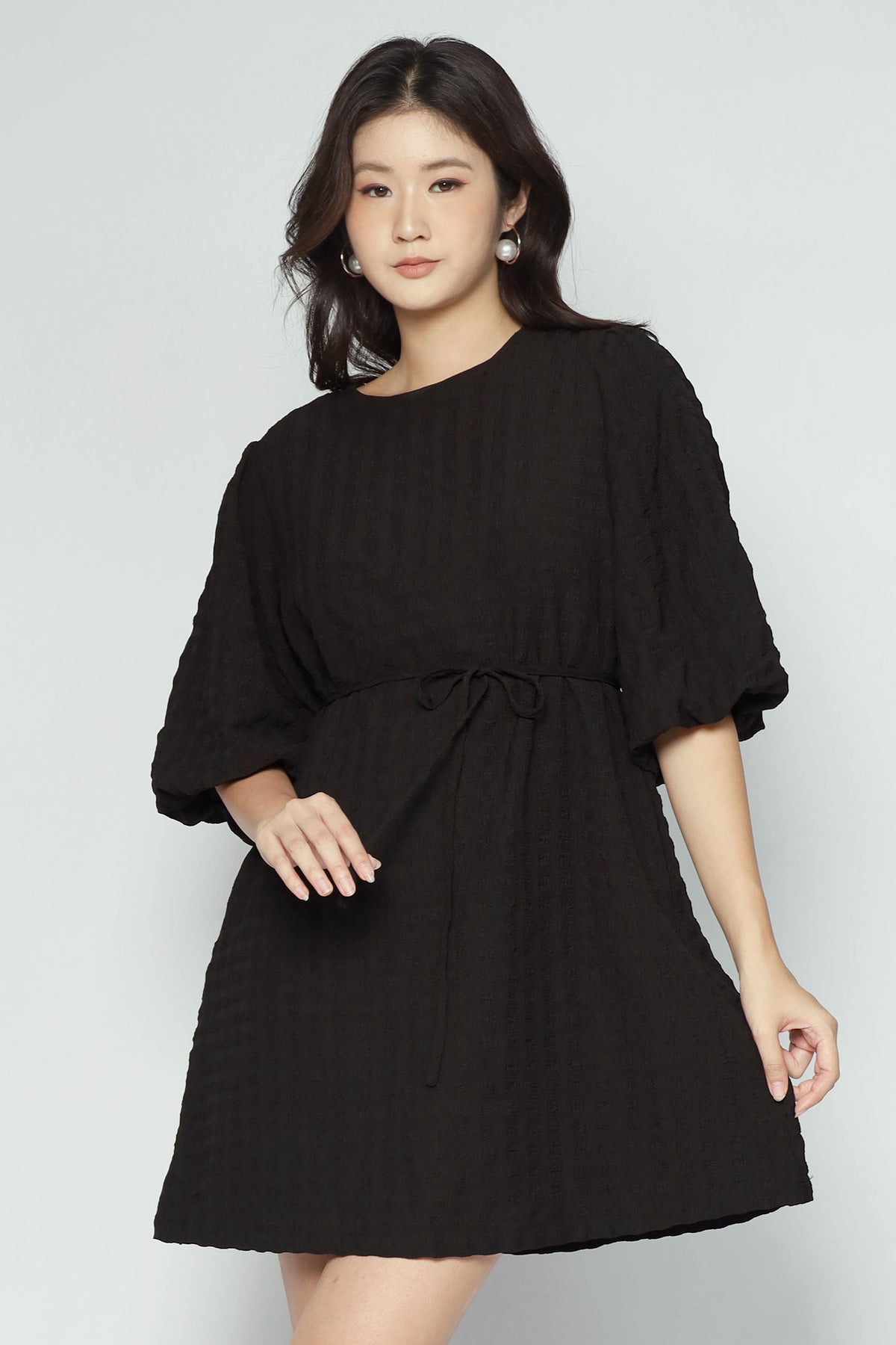 Pam Dress in Black Textured