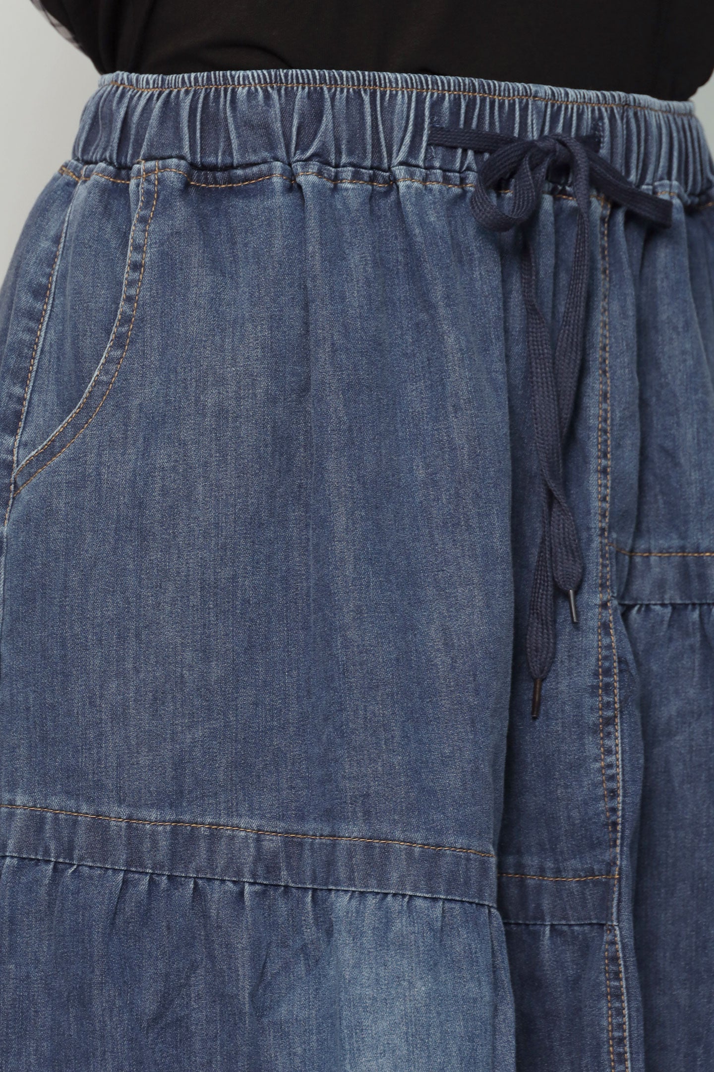Pean Denim Skirt in Dark Blue