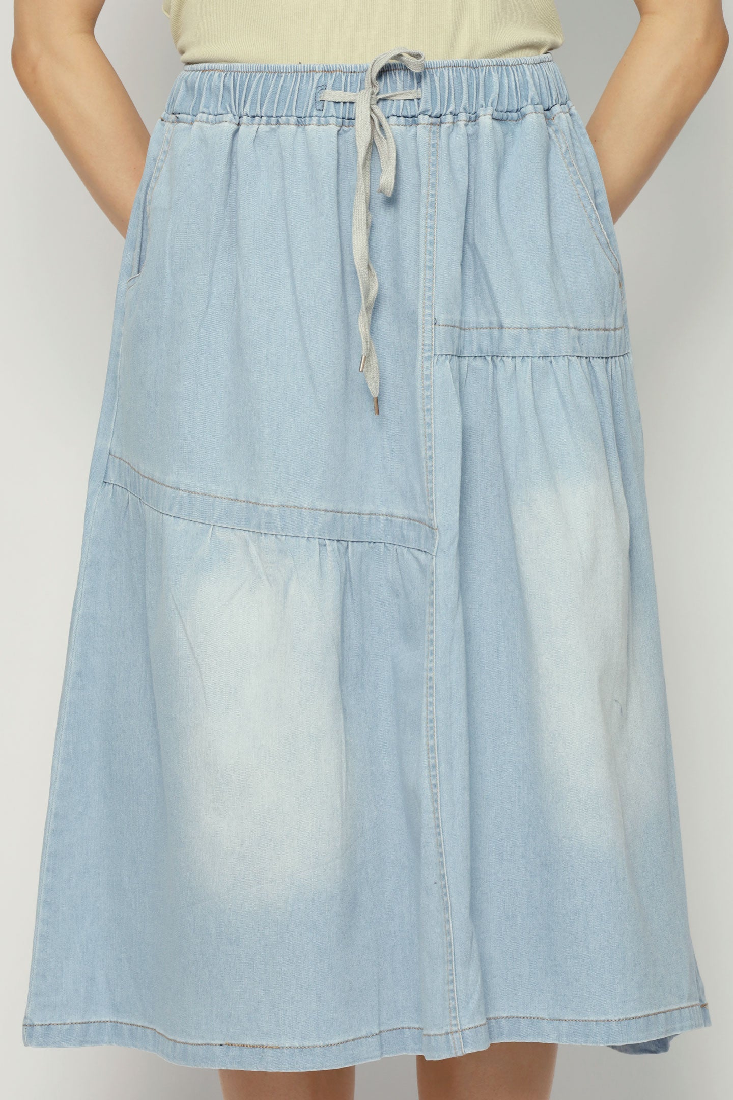 Pean Denim Skirt in Light Blue