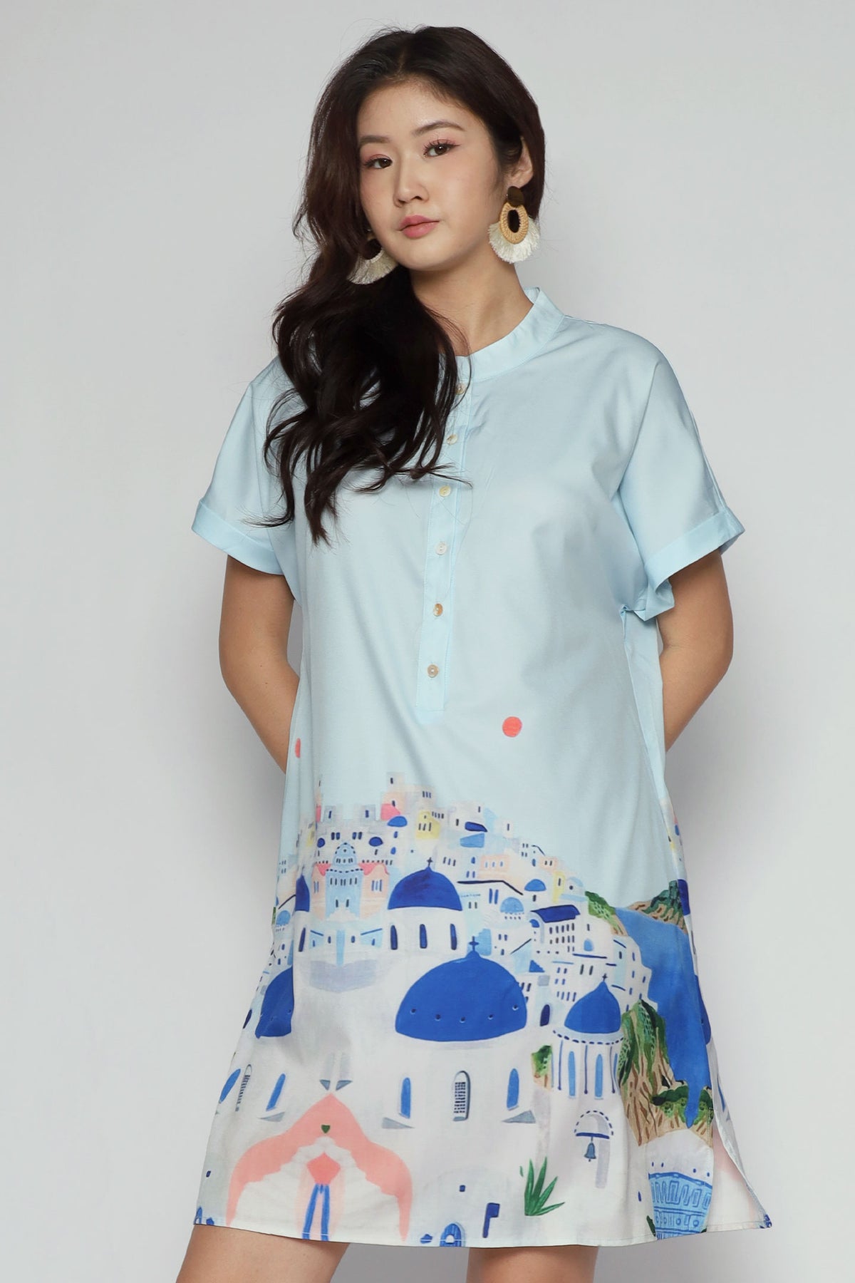 Backorders Penn Dress in Santorini Stroll