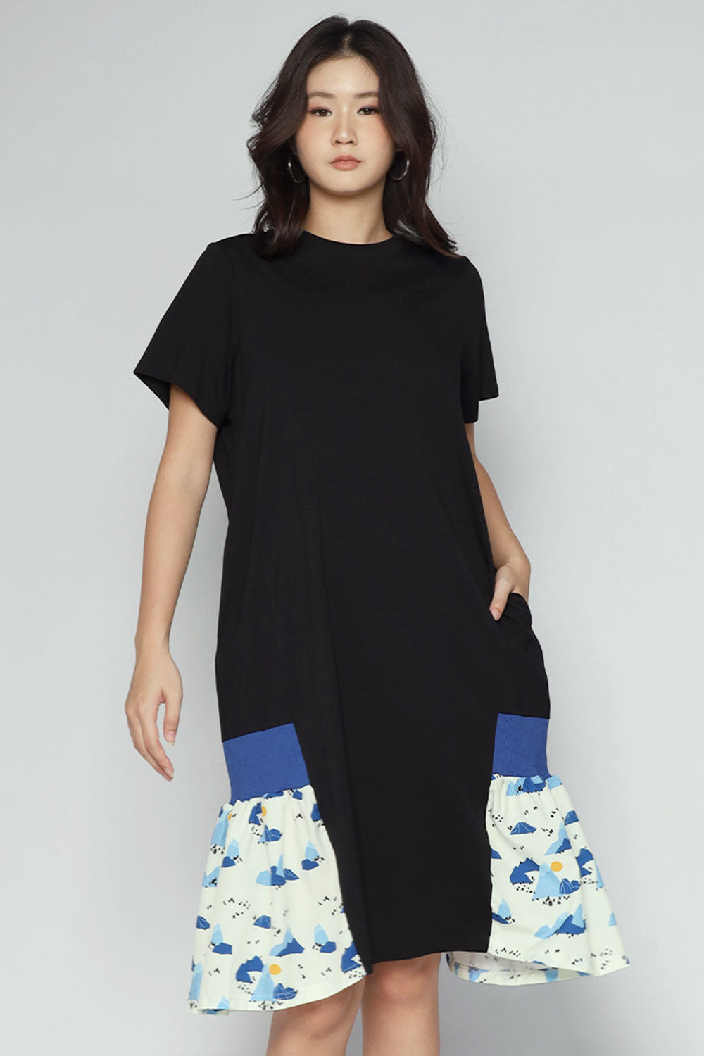 Peony Dress in Blue Journey