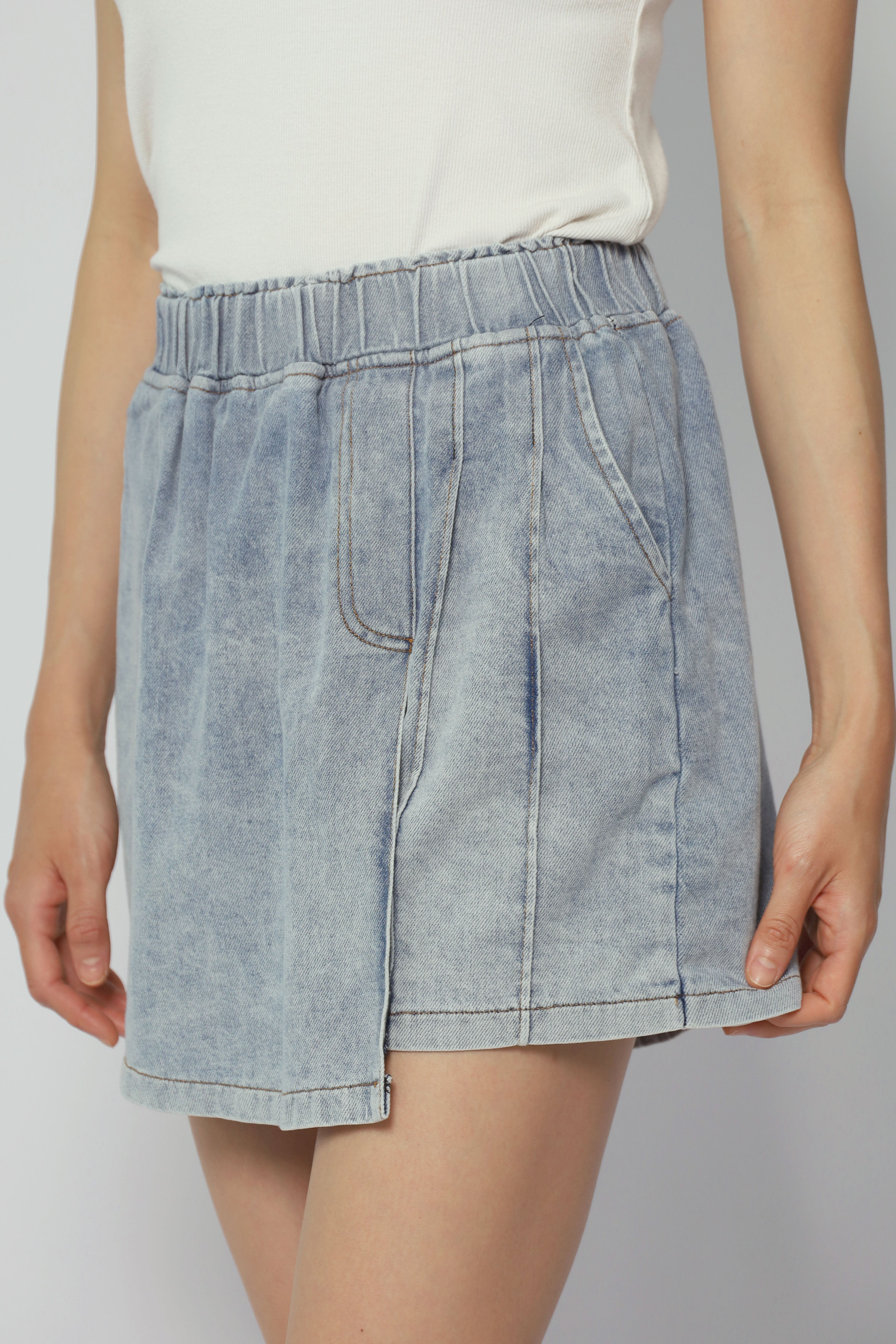 Backorders Pham Skorts in Blue Denim
