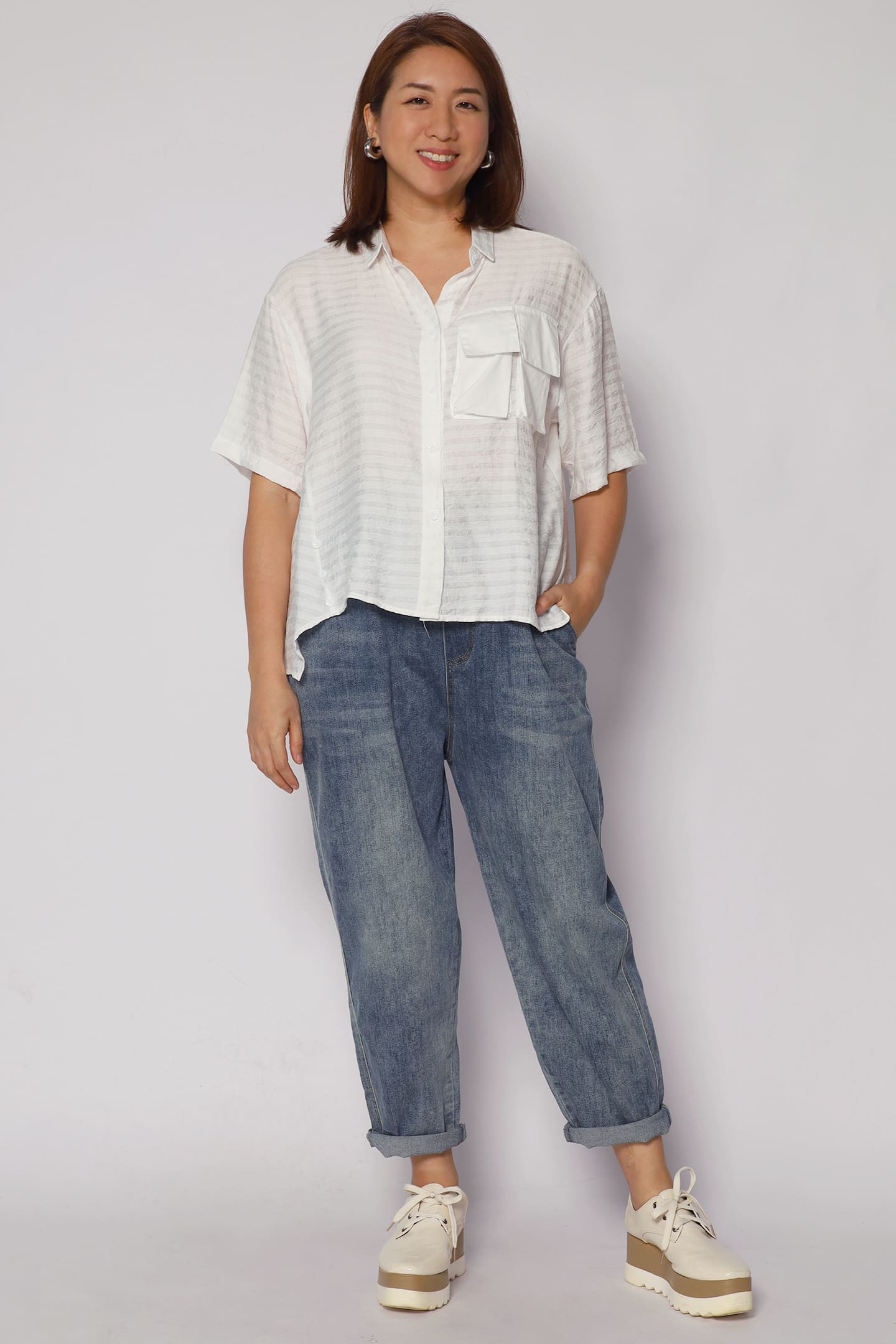 Backorders Pierce Boxy Top in White