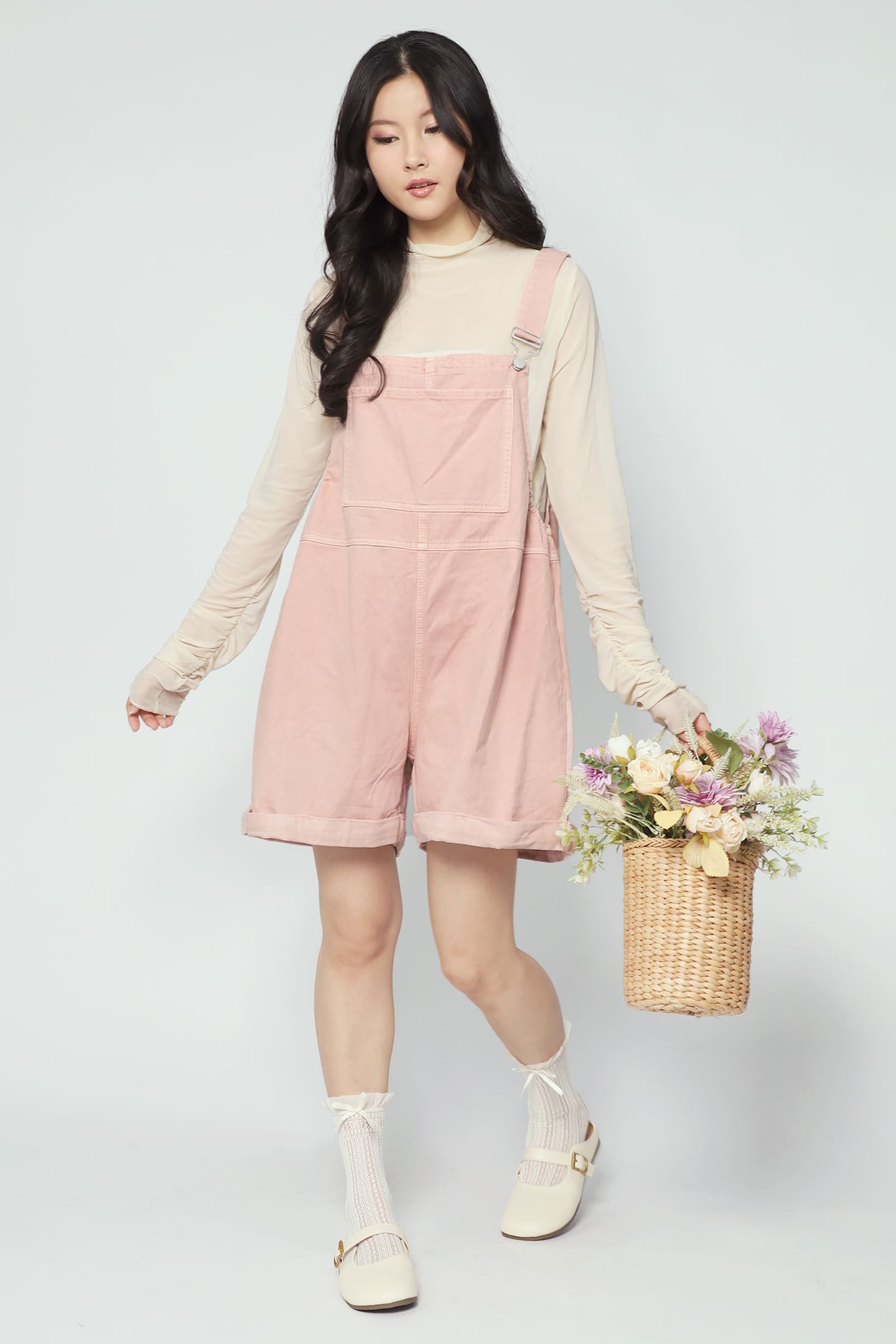 Confetti Pop Pinafore Playsuit in Pink