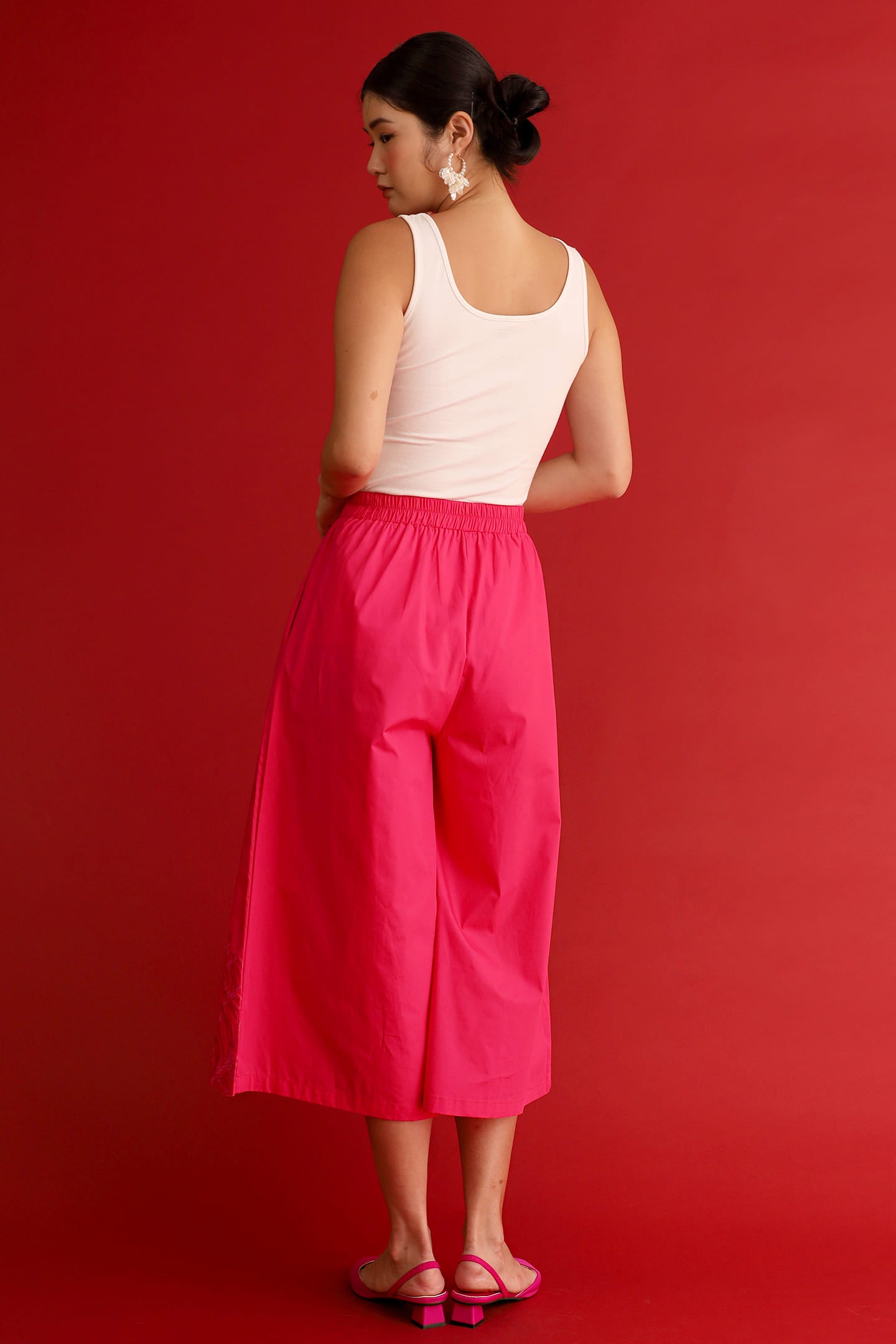 CHOSEN - Pink Reign Embroidered Culottes
