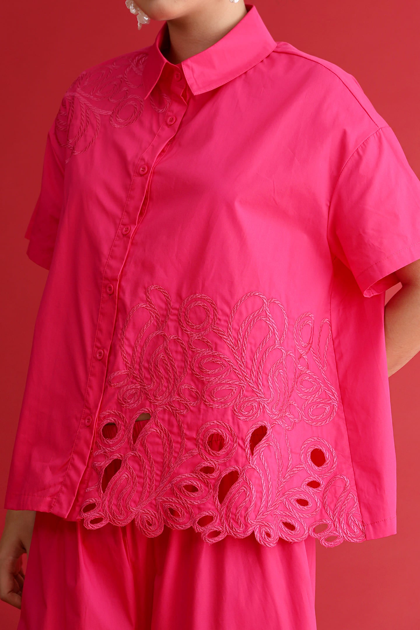 CHOSEN - Pink Reign Embroidered Top