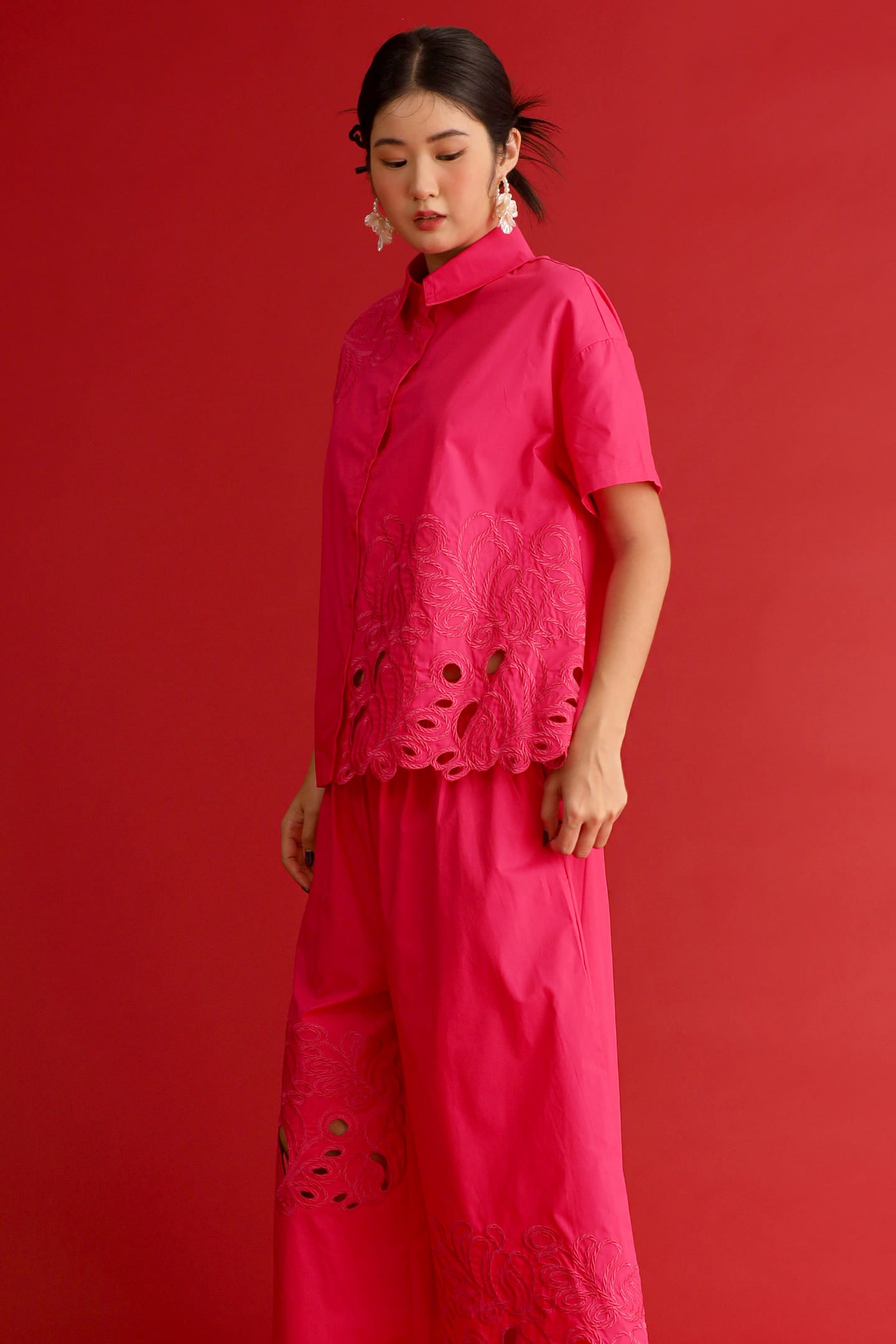 CHOSEN - Pink Reign Embroidered Top