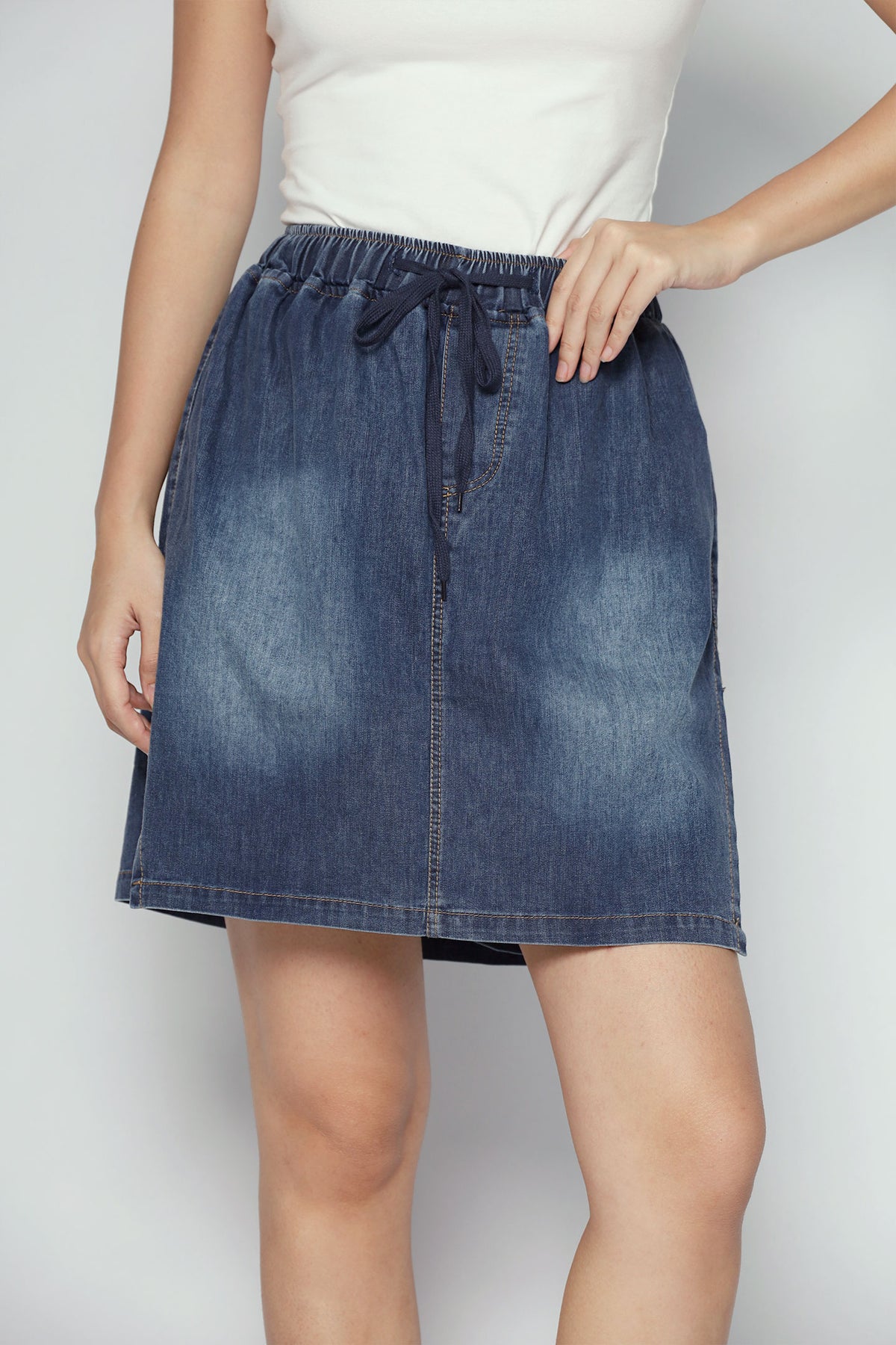 Popie Denim Skorts in Blue