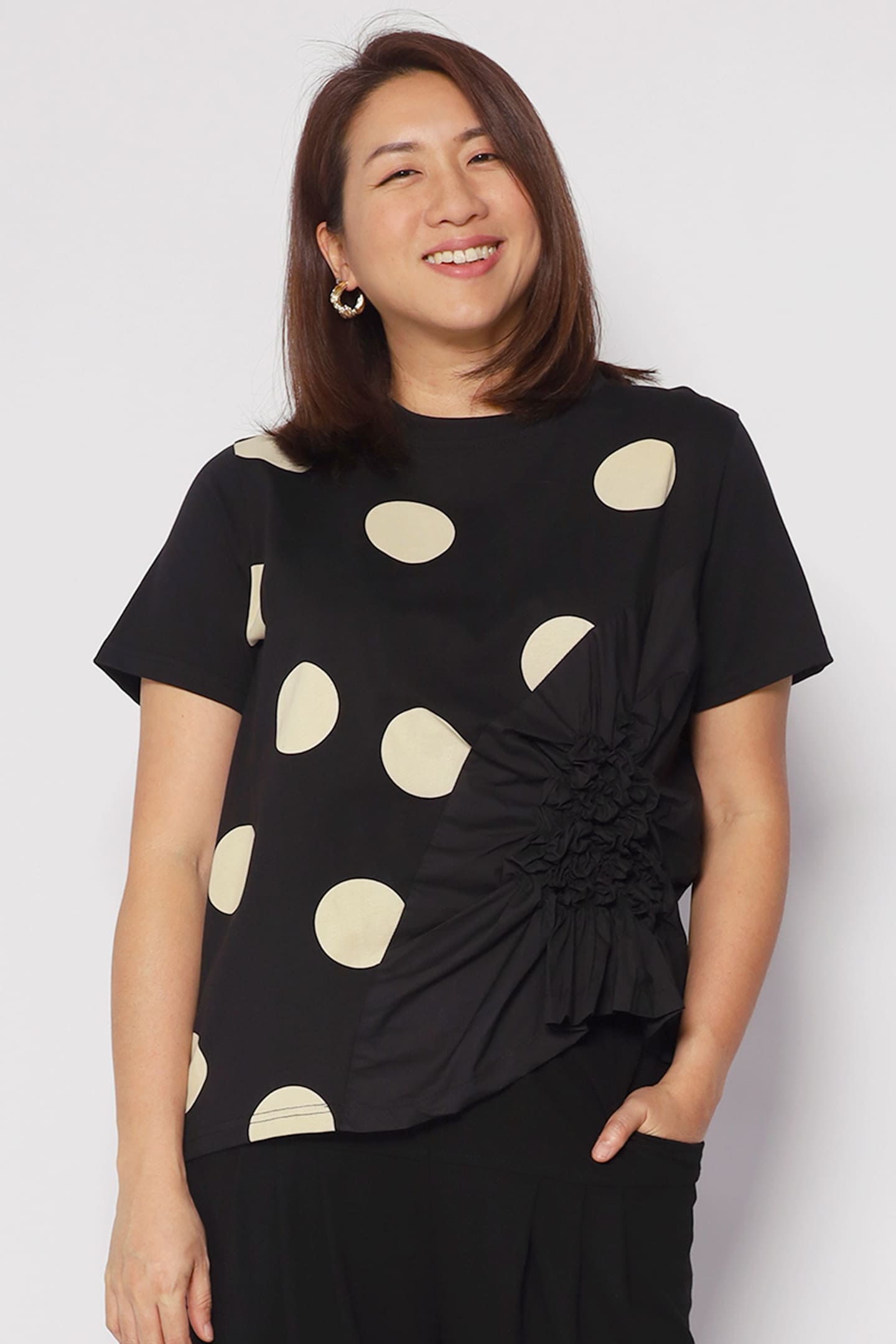 Poppy Polkadot Top in Black