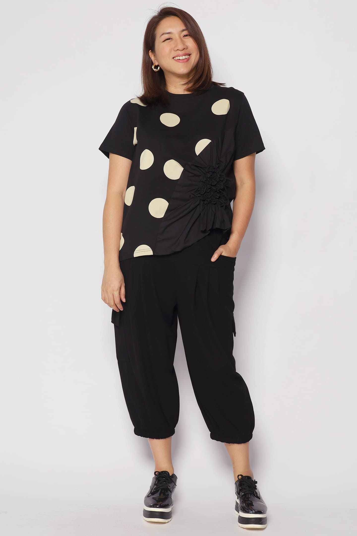 Poppy Polkadot Top in Black