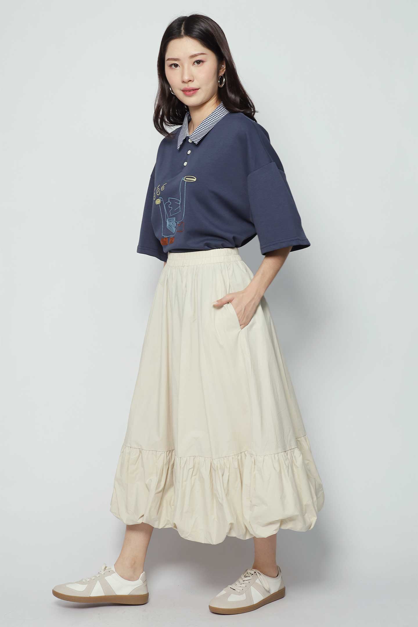 Portia Bubble Skirt in Cream