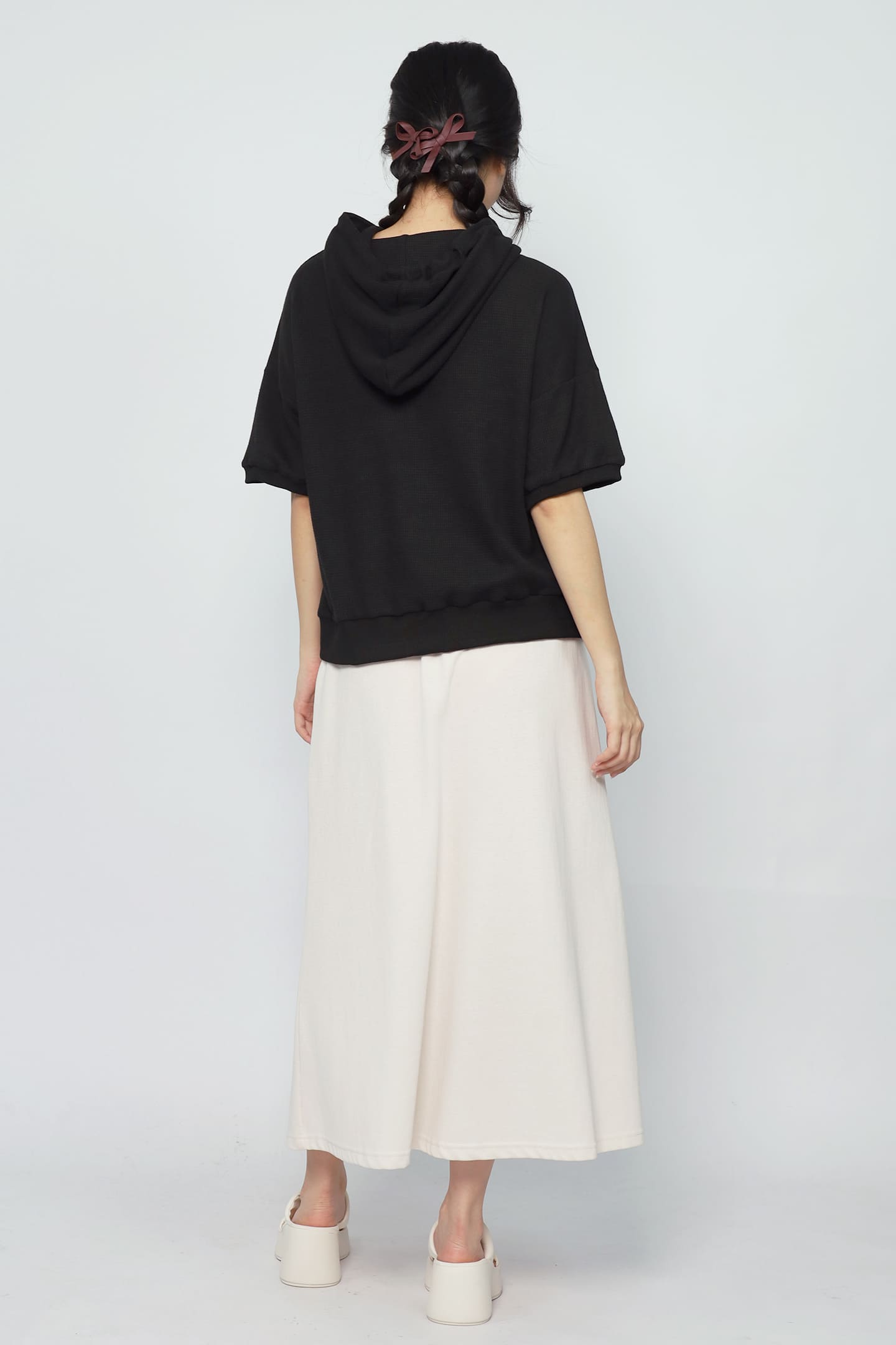 JOY - Rabibi Bunny Hoodie Top in Black