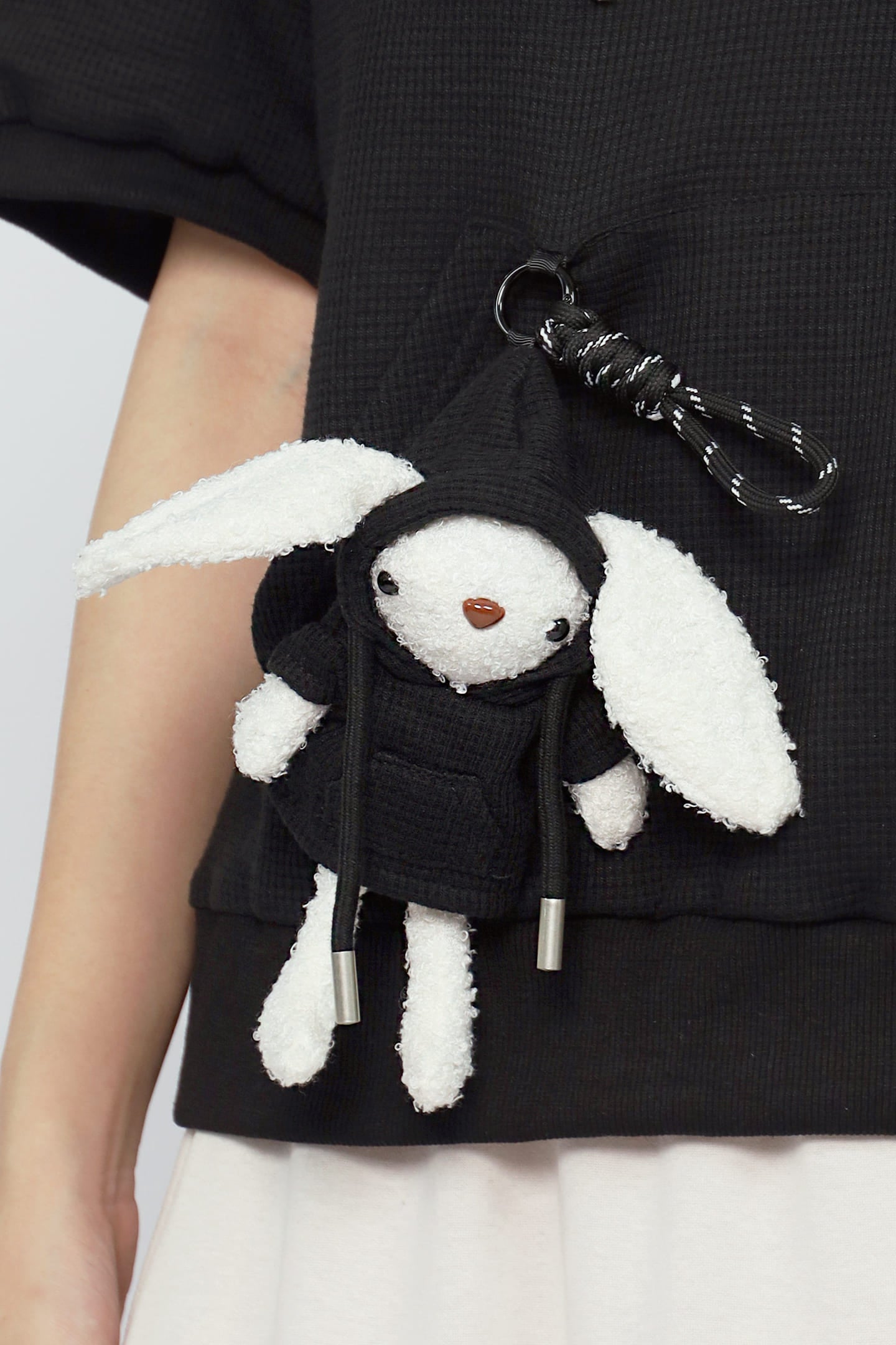 JOY - Rabibi Bunny Hoodie Top in Black