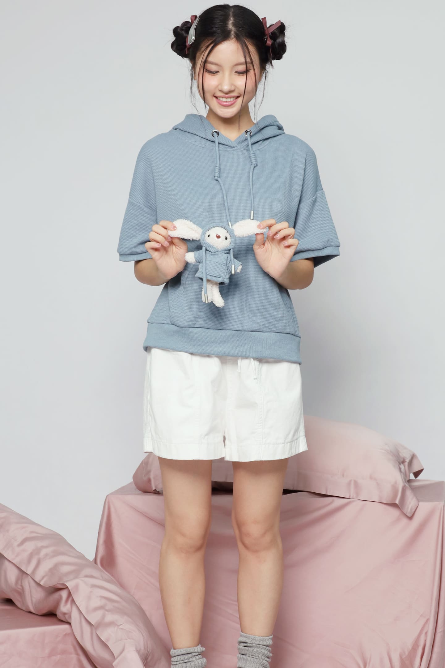 JOY - Rabibi Bunny Hoodie Top in Blue