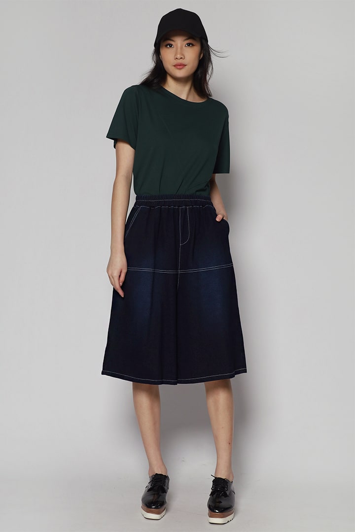 Rex Denim Culottes in Blue