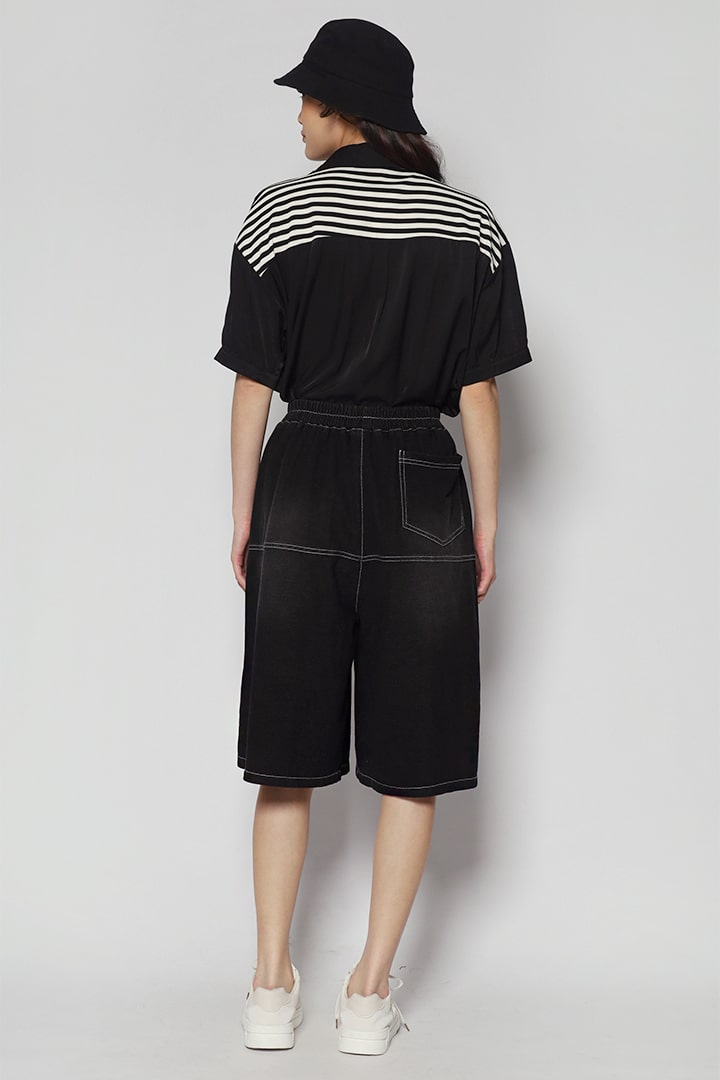 Rex Denim Culottes in Black