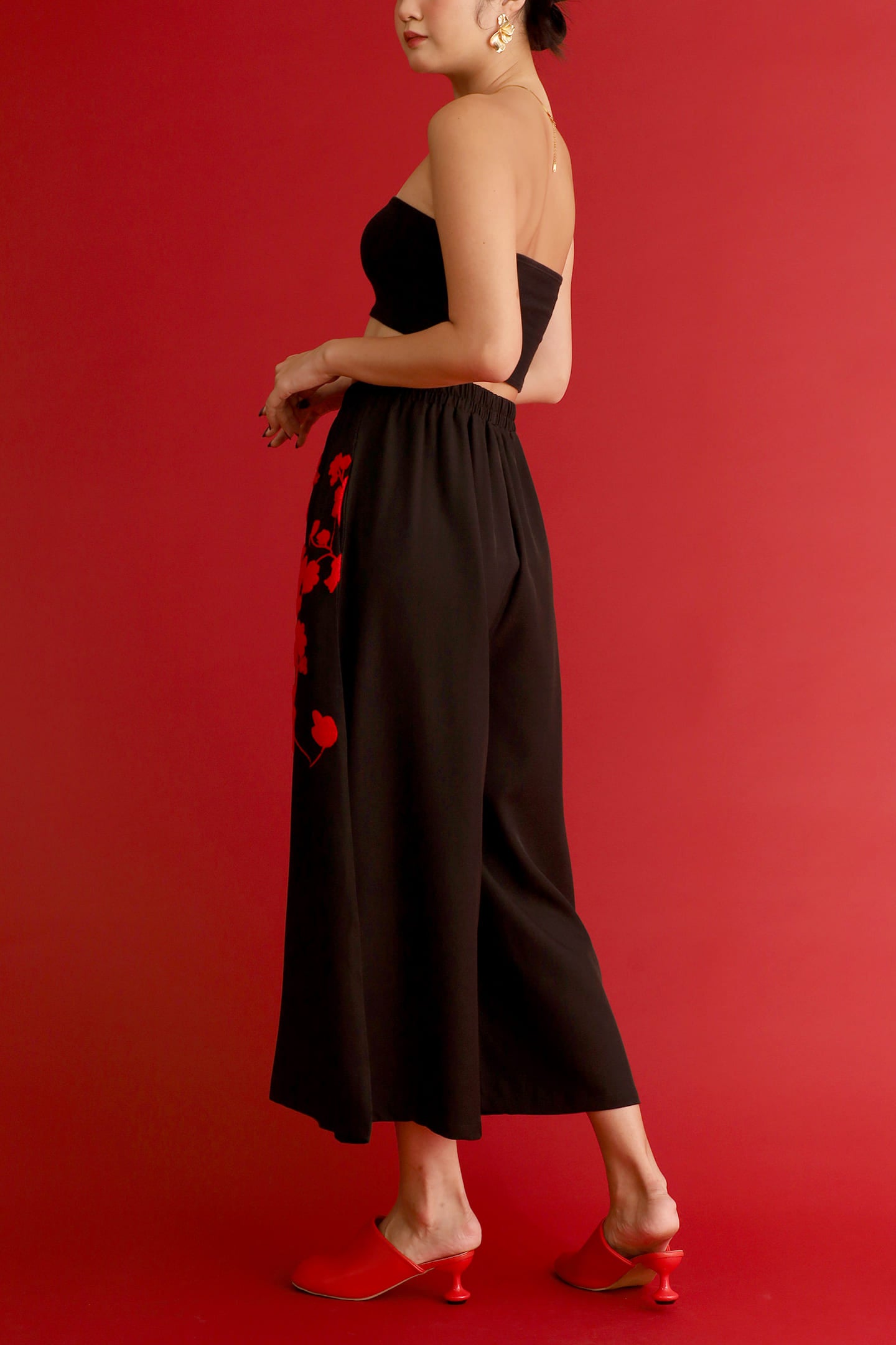 CHOSEN - Red Dynasty Embroidered Pants