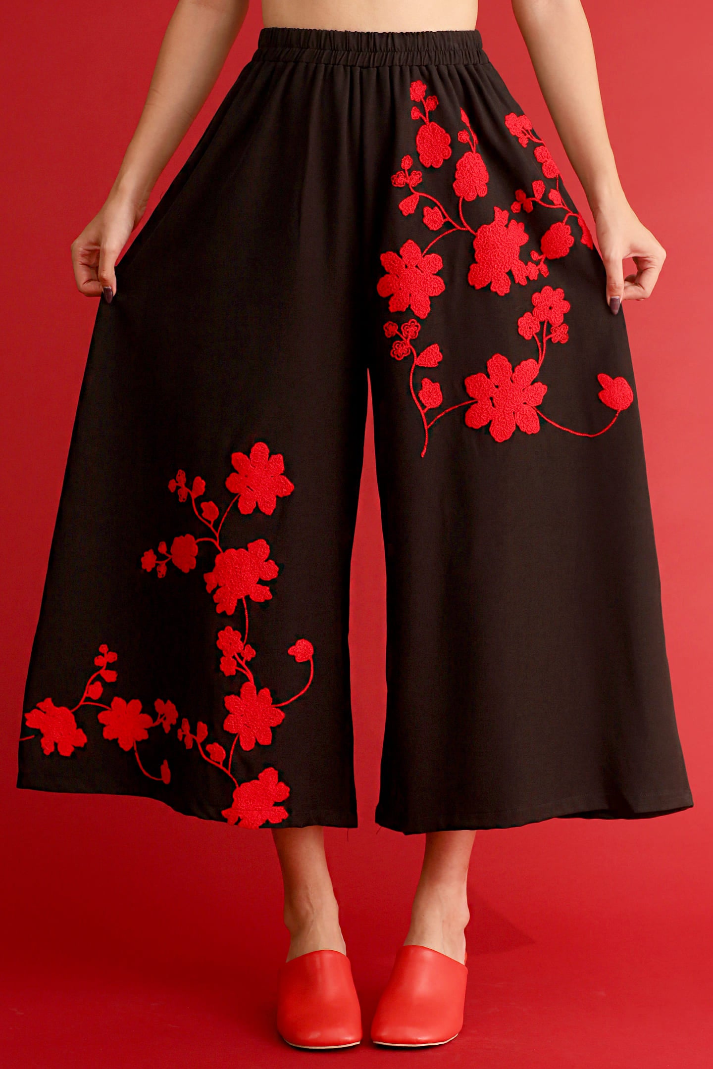 CHOSEN - Red Dynasty Embroidered Pants