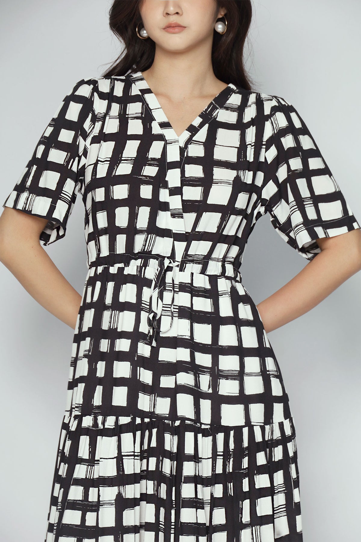 Reisha Dress in Painted Check