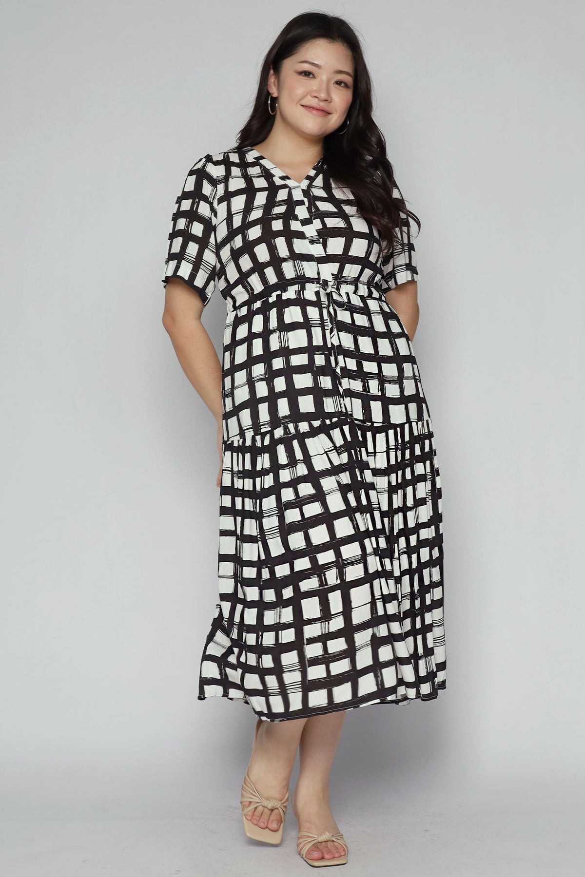Reisha Dress in Painted Check