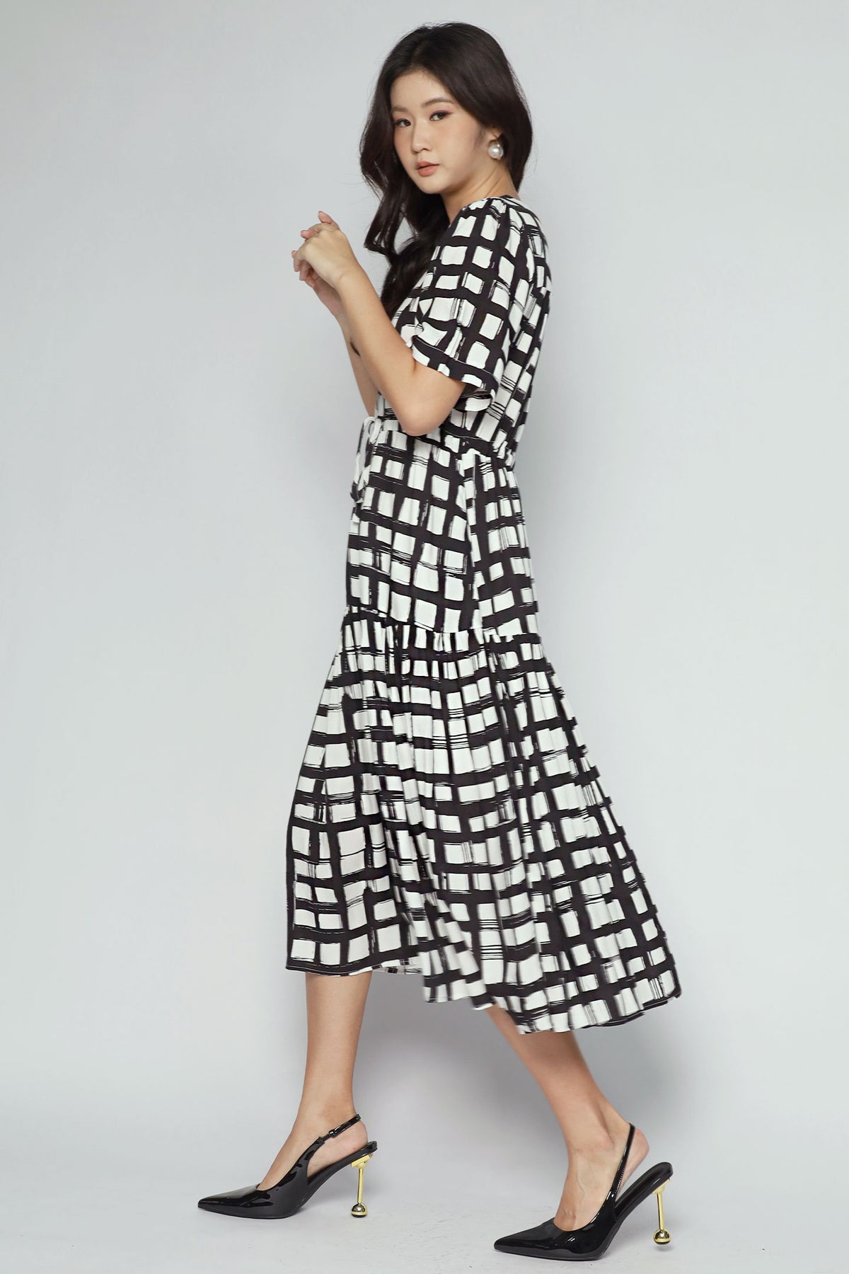 Reisha Dress in Painted Check