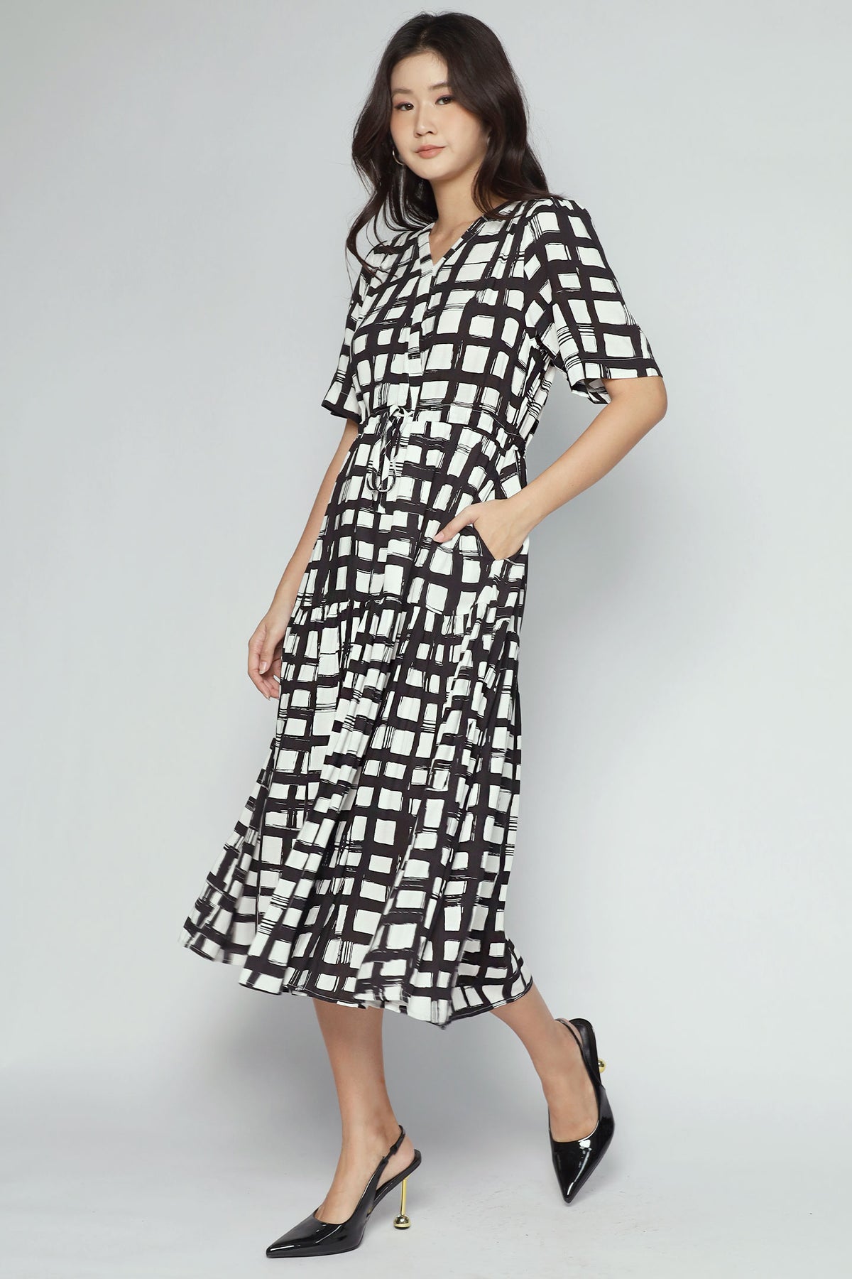 Reisha Dress in Painted Check