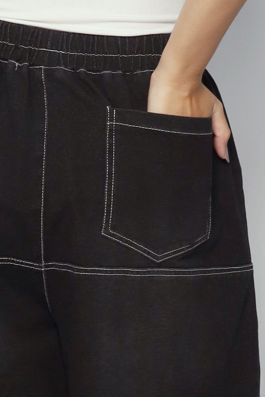 Backorders Rex Denim Culottes in Black