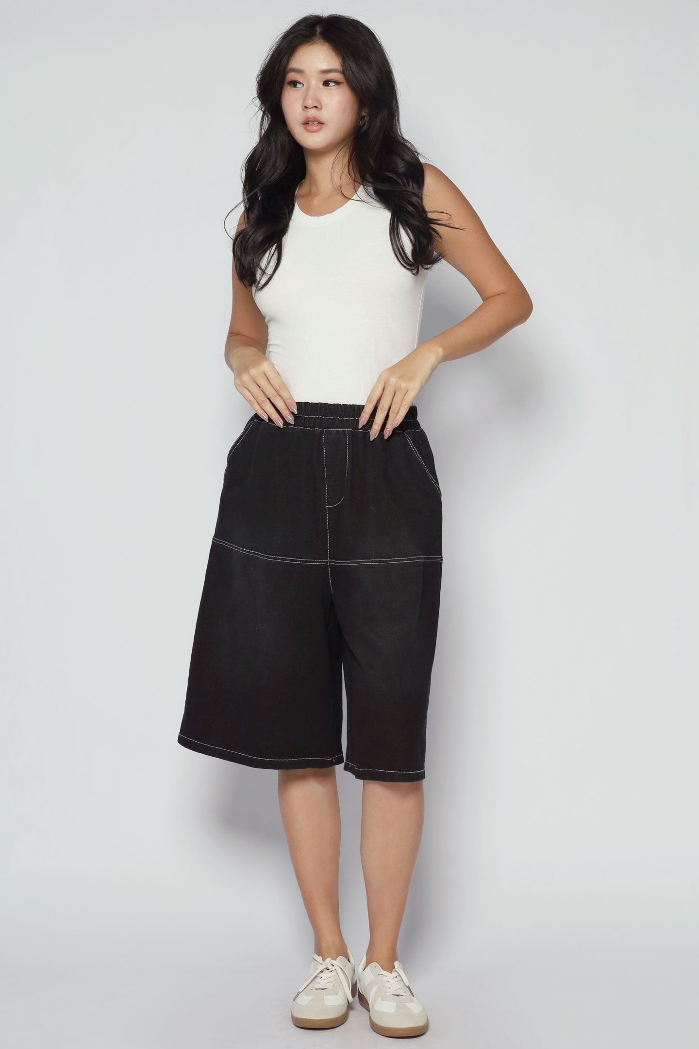 Backorders Rex Denim Culottes in Black