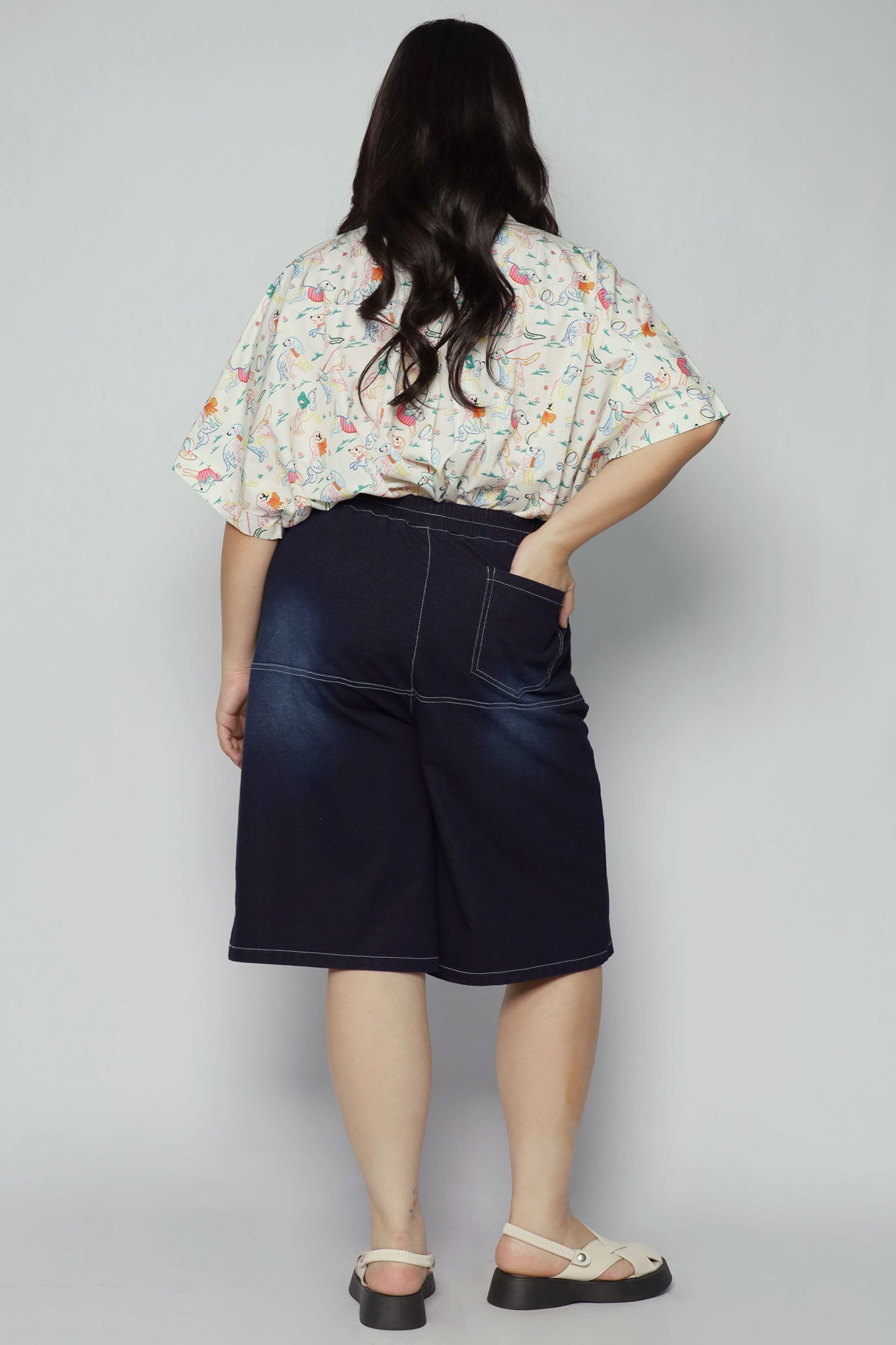 Backorders Rex Denim Culottes in Blue
