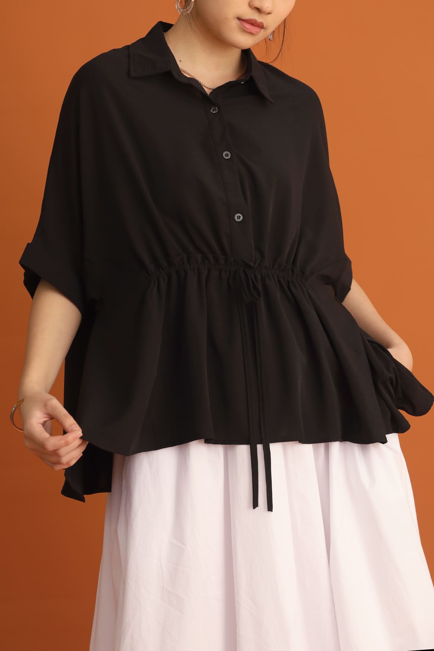 CHOSEN: Cath Drawstring Top in Black