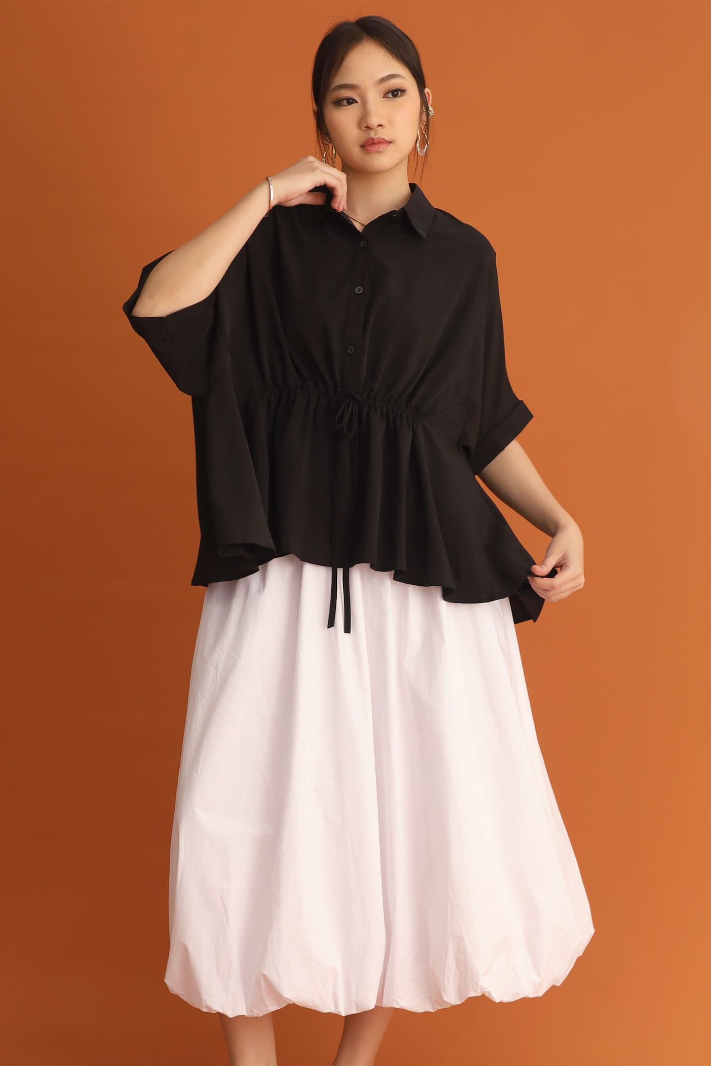 CHOSEN: Cath Drawstring Top in Black