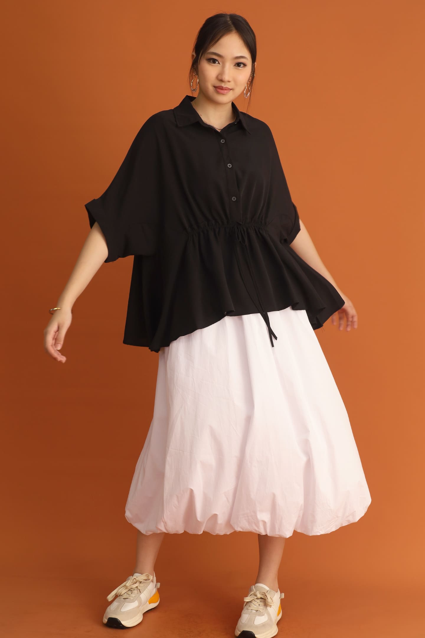 CHOSEN: Cath Drawstring Top in Black