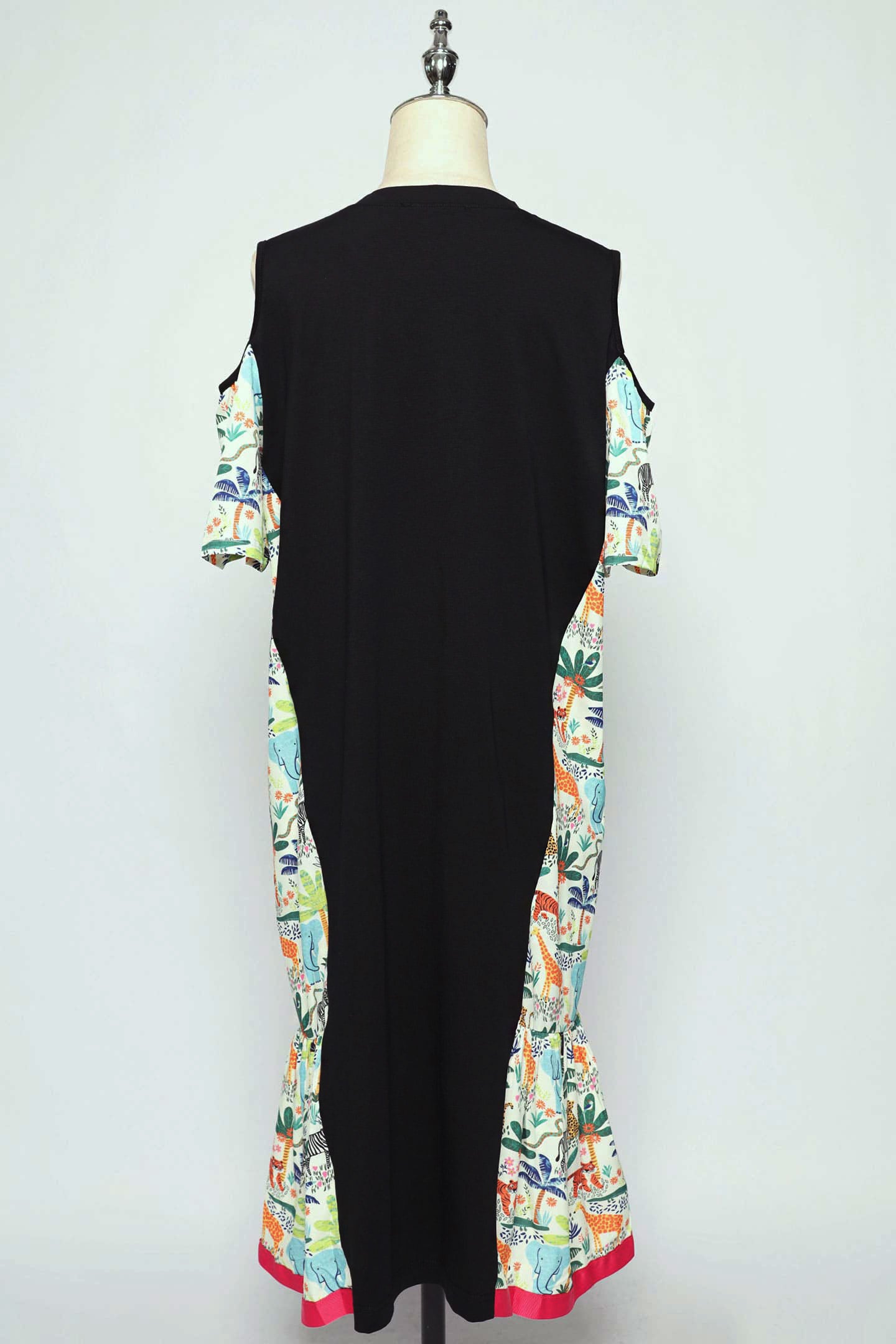 PO - Roselle Cold Shoulder Dress in Animal Jungle