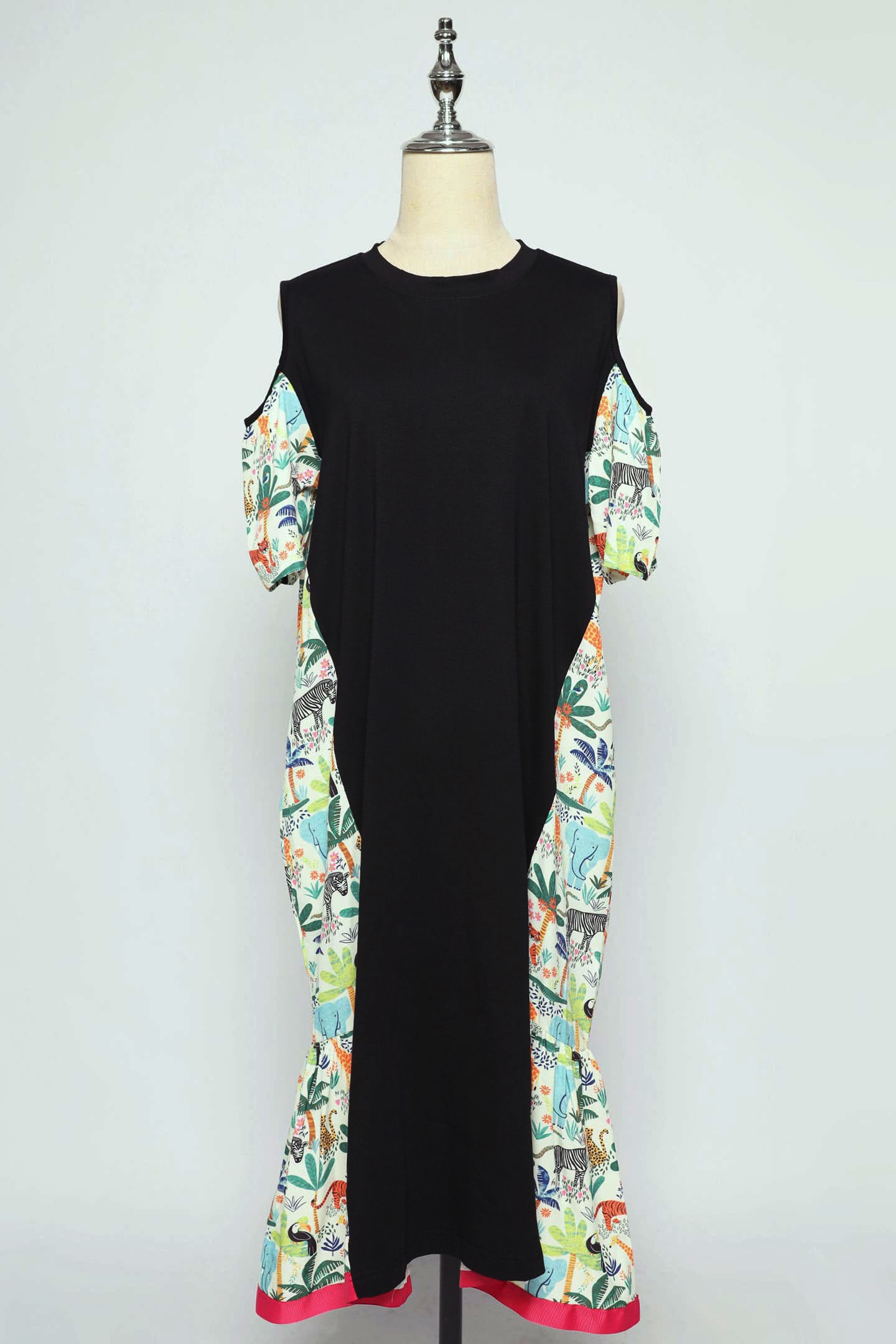 PO - Roselle Cold Shoulder Dress in Animal Jungle
