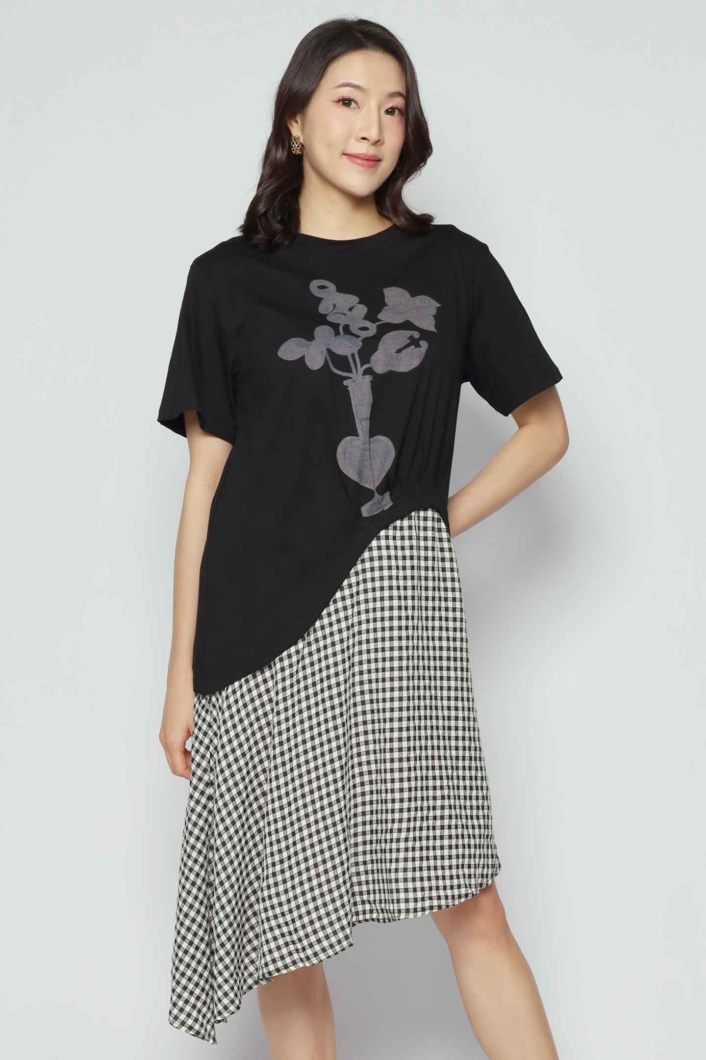 Roslind Floral Checkered Dress