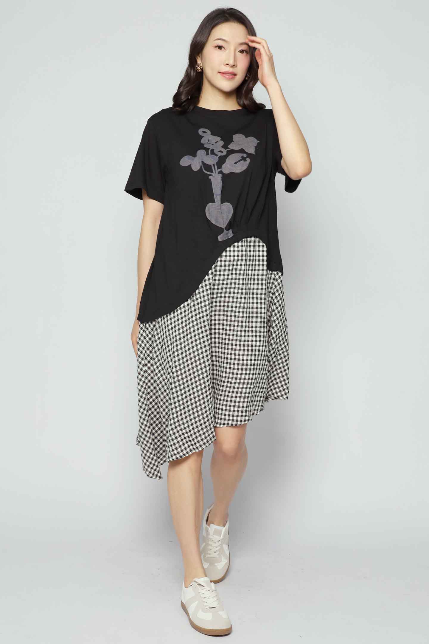 Roslind Floral Checkered Dress